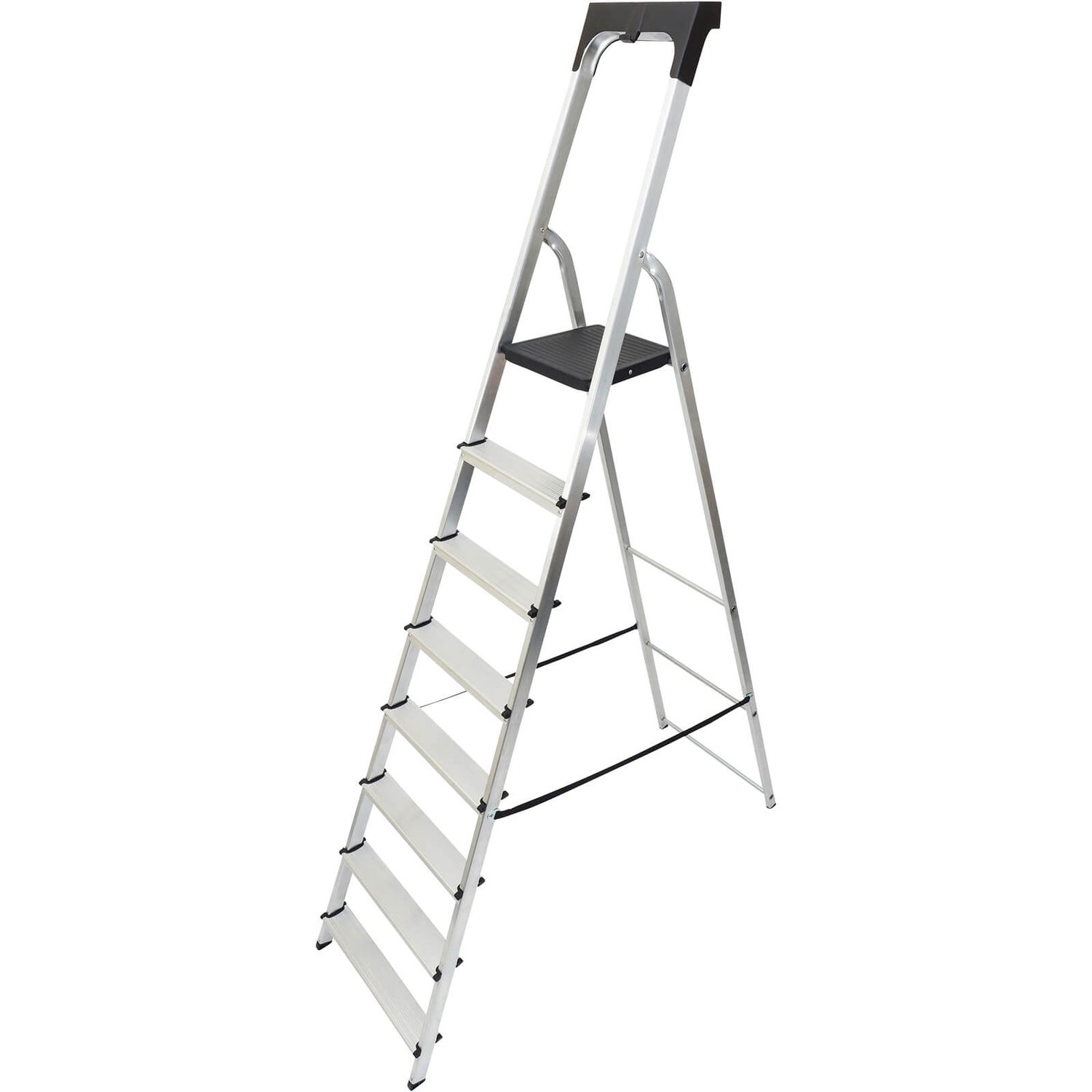 Werner High Handrail Step Ladder with Tool Tray - 8 Tread | Homebase