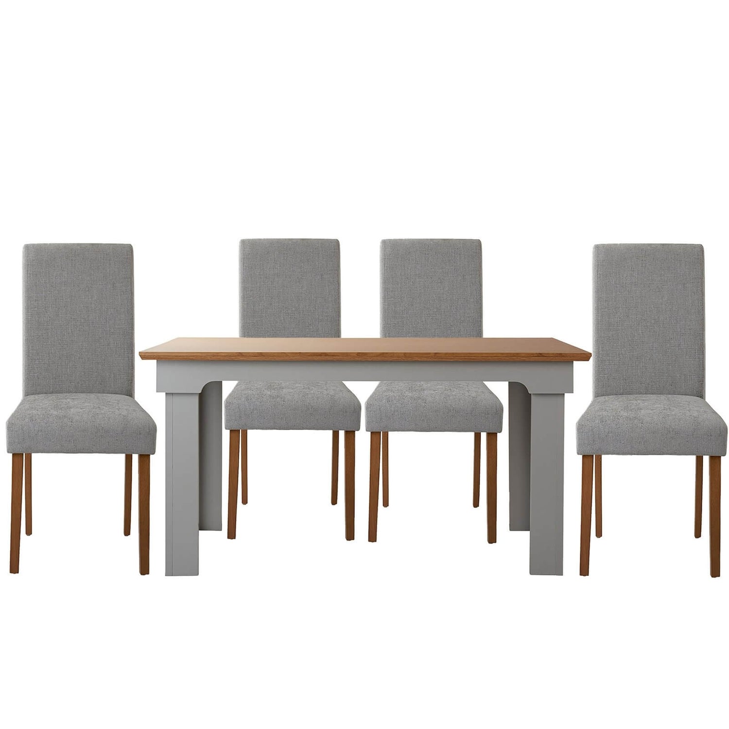Diva 4 Seater Dining Set Grey Homebase