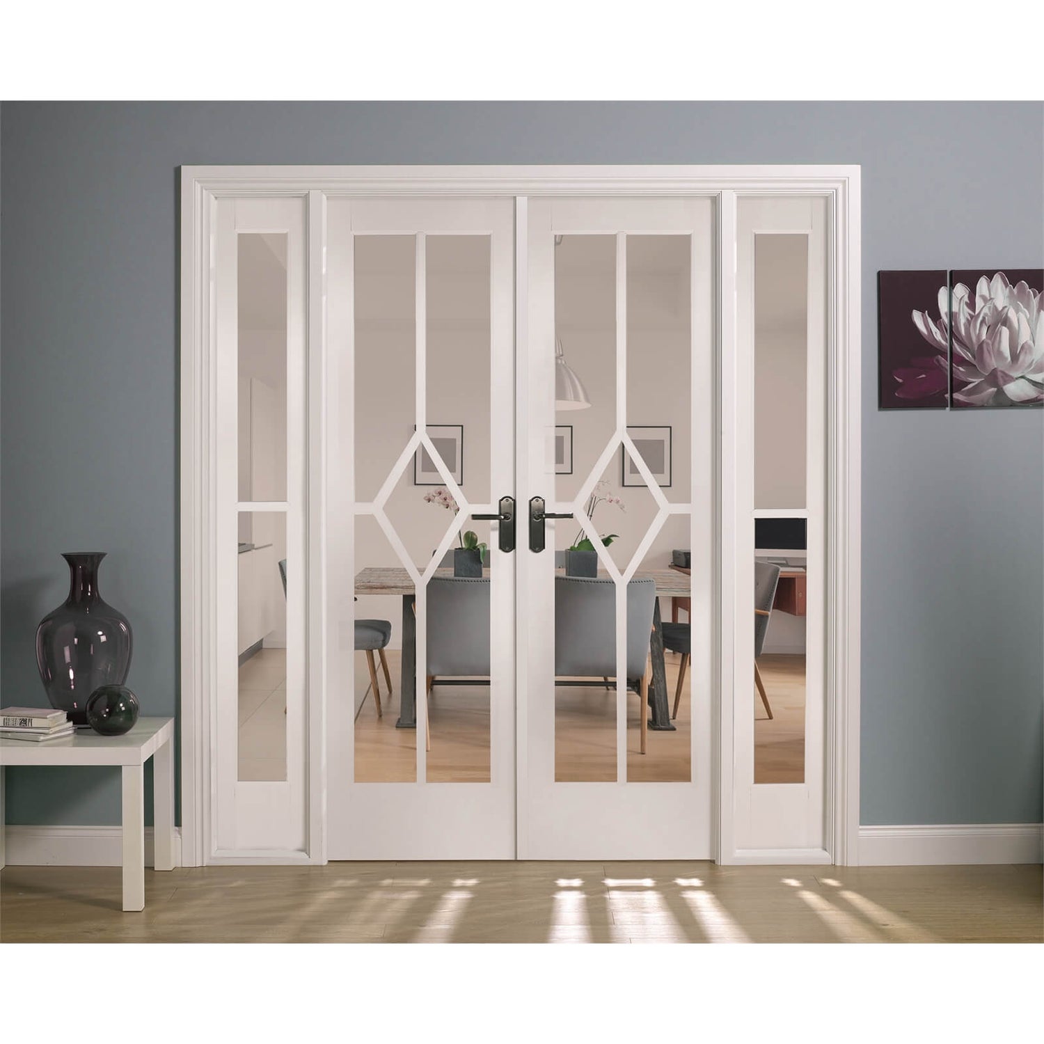 Reims Internal Glazed Primed White Room Divider - 1904 x 2031mm | Homebase