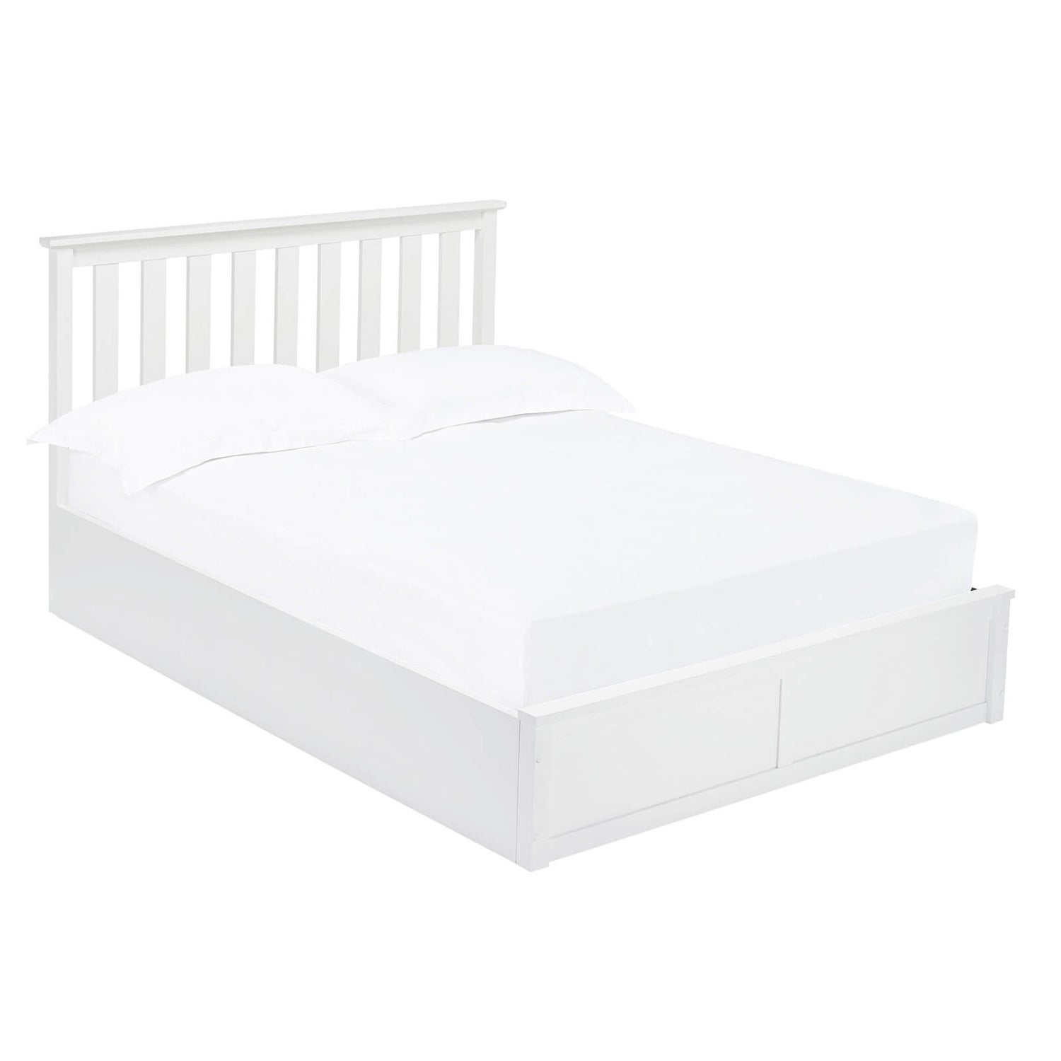 Oxford Double Ottoman Bed White Homebase