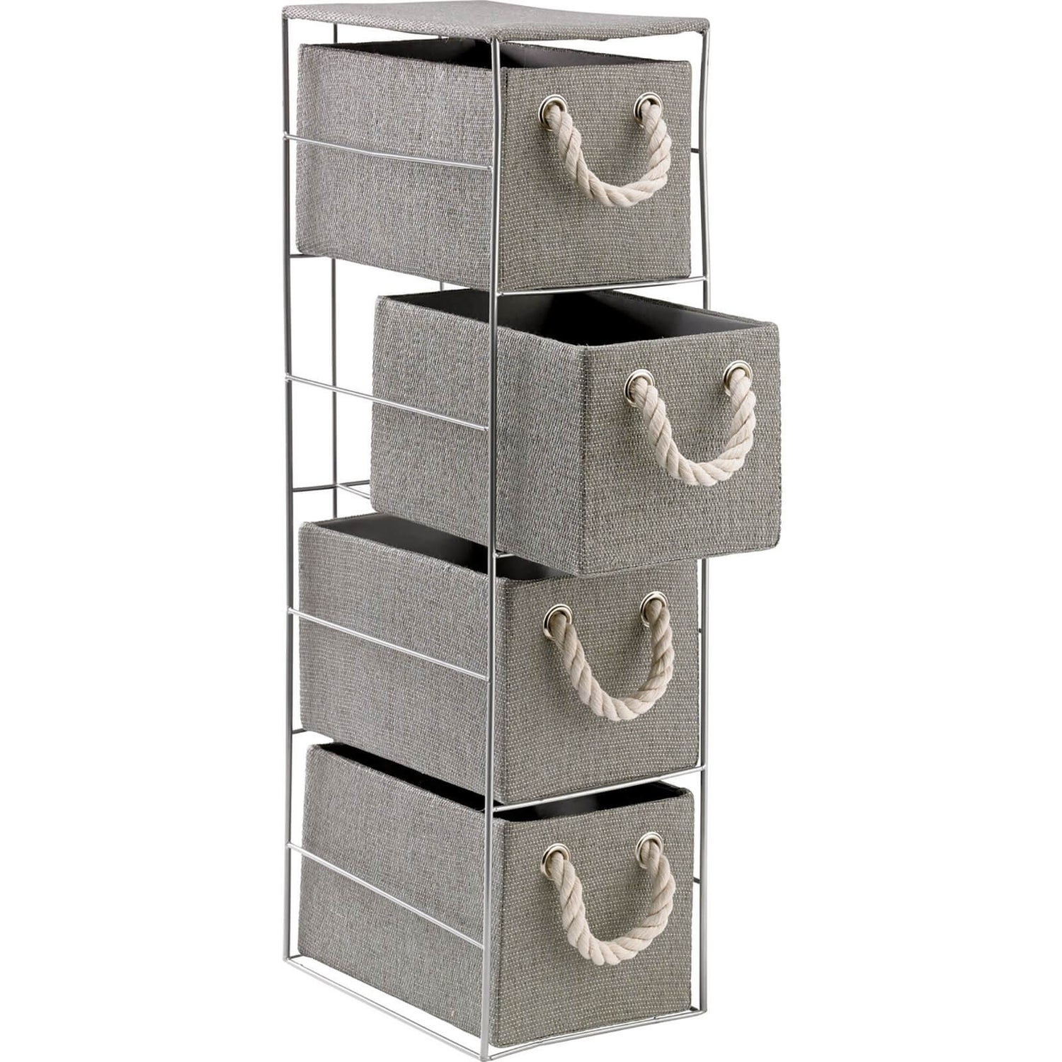 4 Drawer Grey Storage Unit Homebase