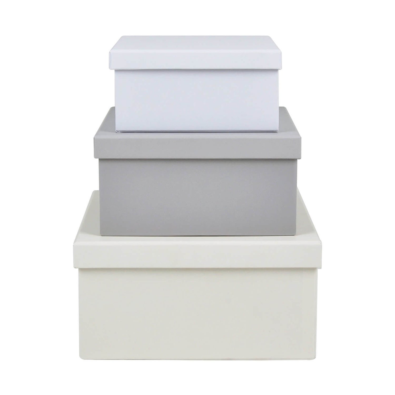 Plain Cardboard Storage Boxes Set of 3 Homebase