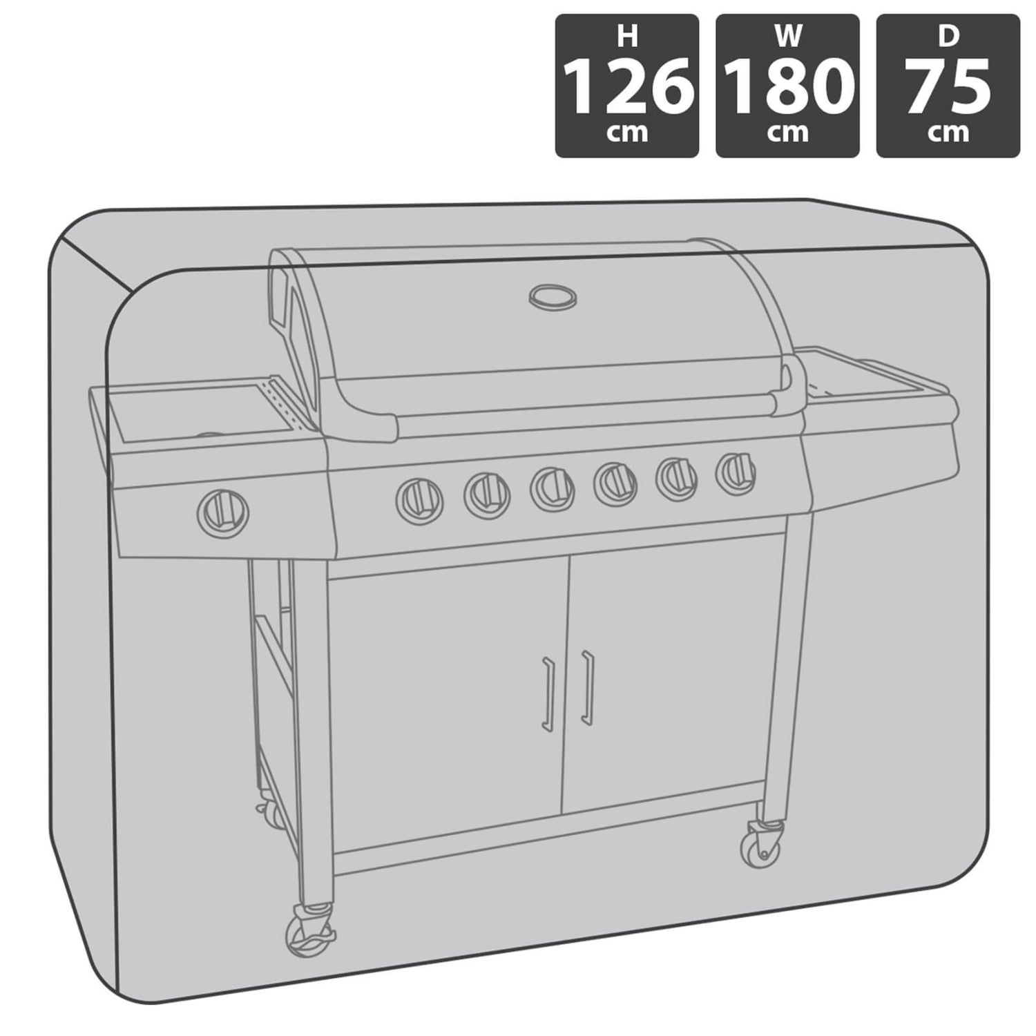 Charles Bentley Universal Waterproof 67 Burner Gas BBQ Cover Black