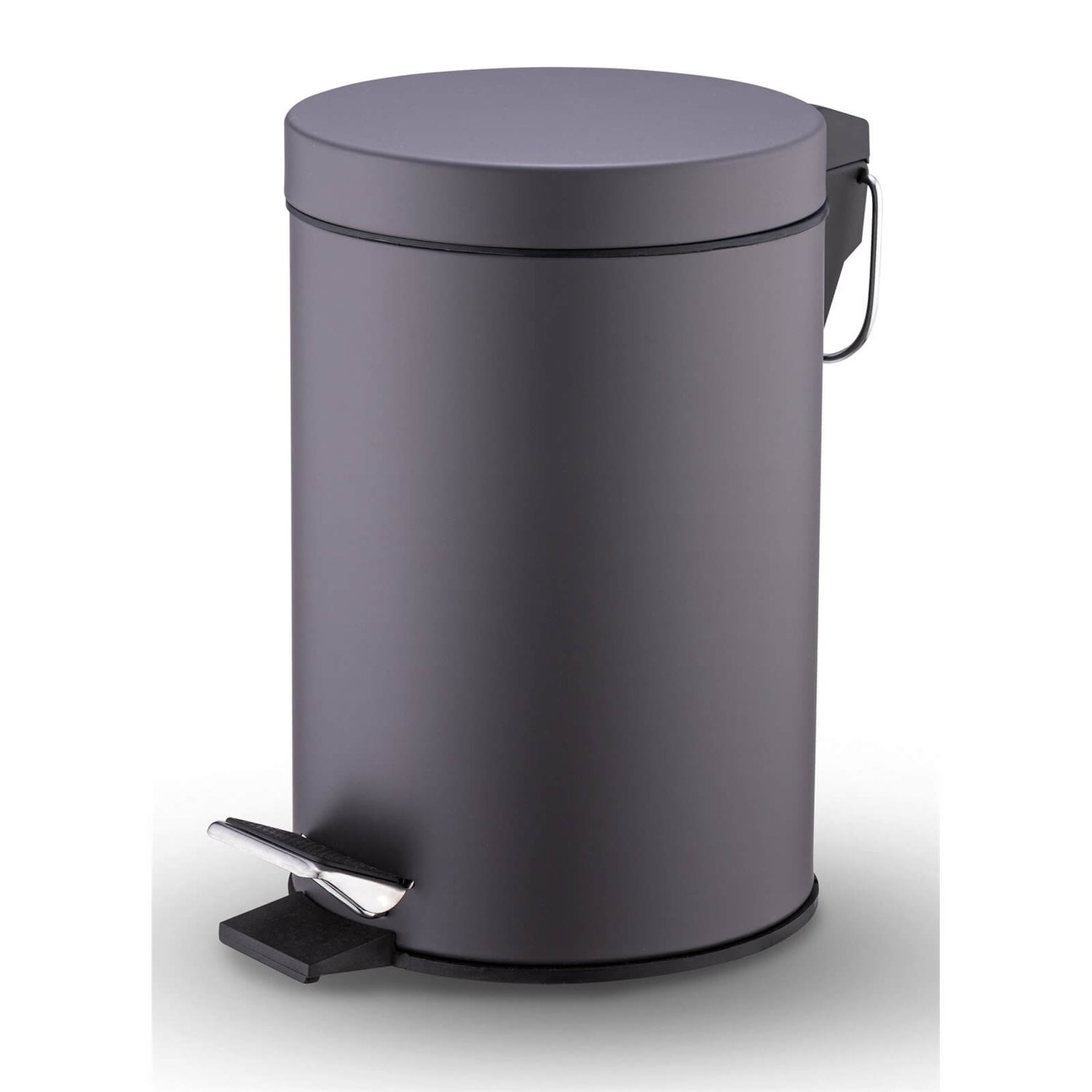Bathroom Bin 3L Charcoal Grey Homebase