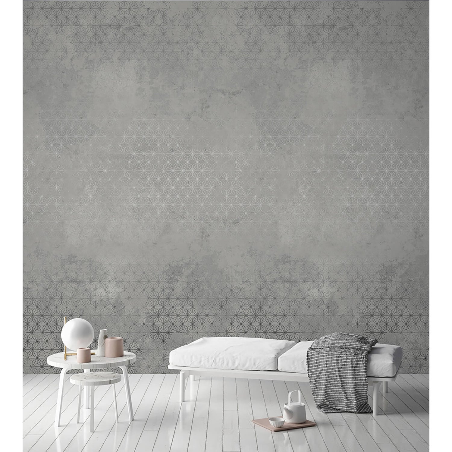 Grandeco Concrete Stars Grey Digital Wallpaper Mural Homebase