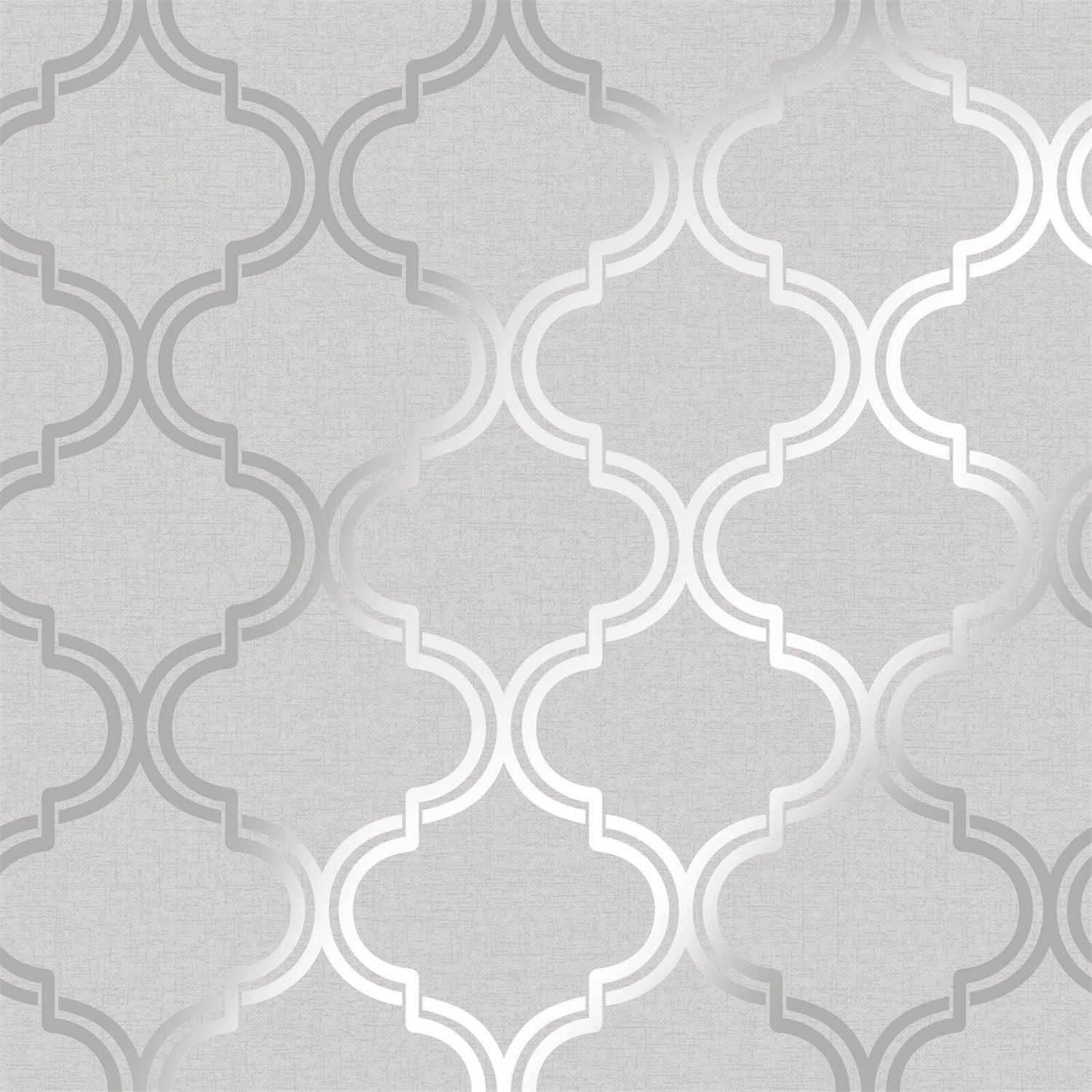 Holden Decor Glistening Geo Trellis Geometric Smooth Metallic Grey and