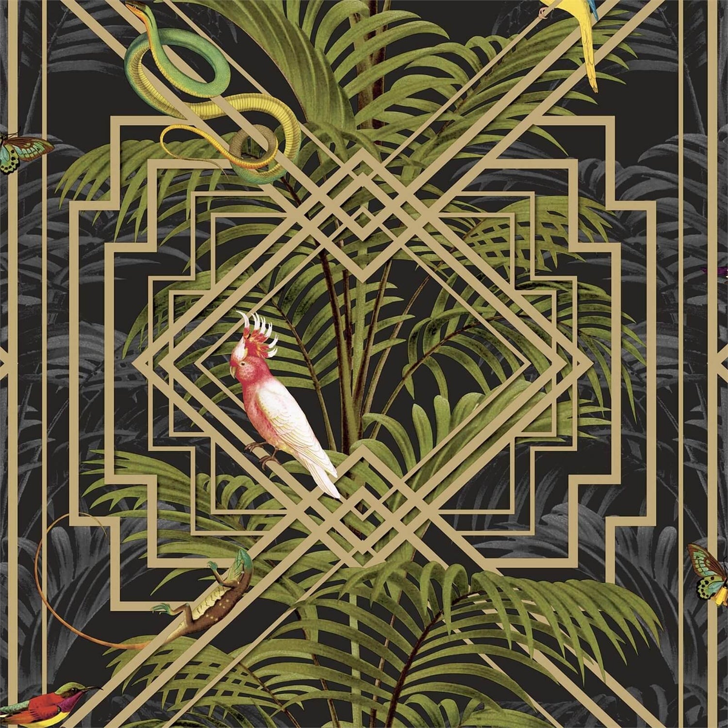 Holden Decor Congo Geometric Smooth Metallic Black Wallpaper Homebase