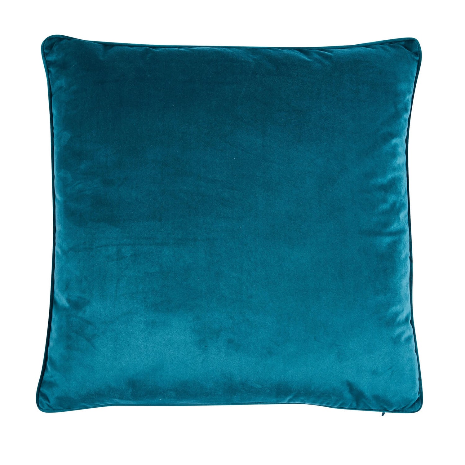 Large Plain Velvet Cushion Teal Homebase