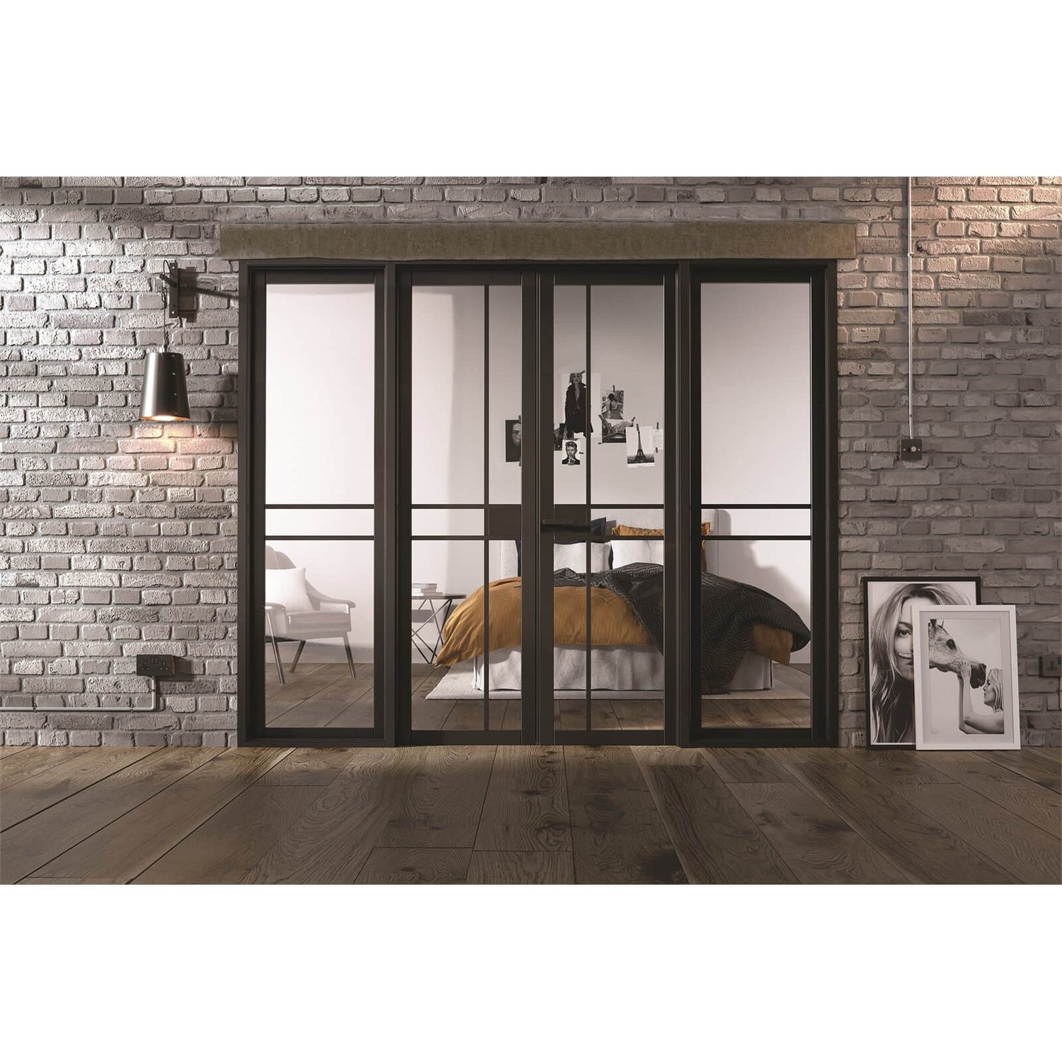 Greenwich W8 Room Divider Black 2031 x 2478 x 35mm Homebase