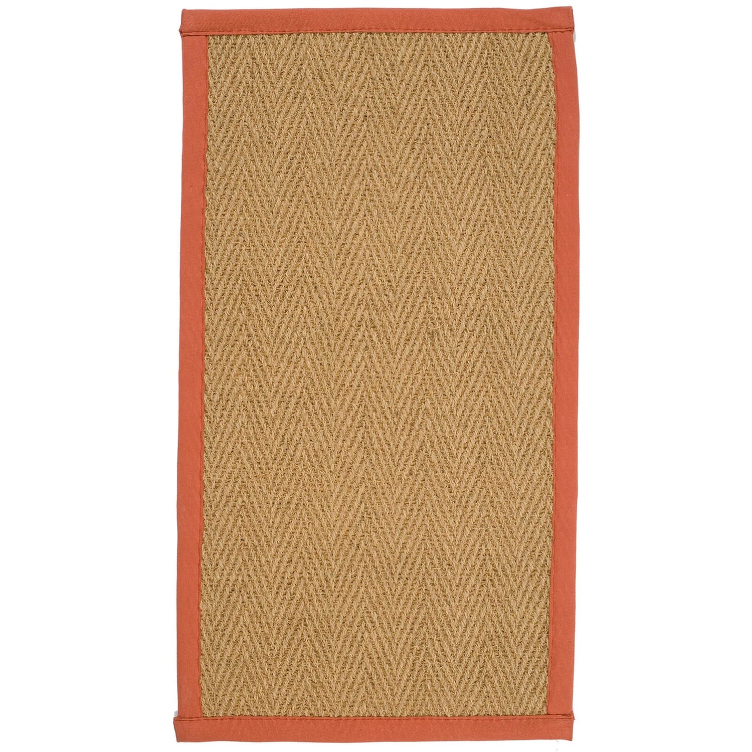 Coir Herringbone Rug With Terracotta Border Homebase