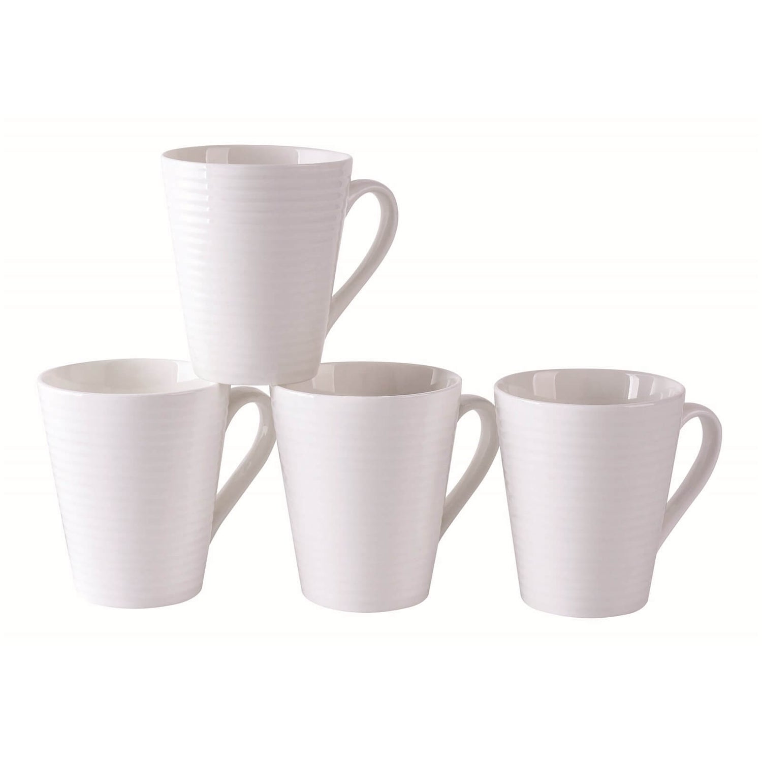 New Bone China Mugs White Set of 4 Homebase