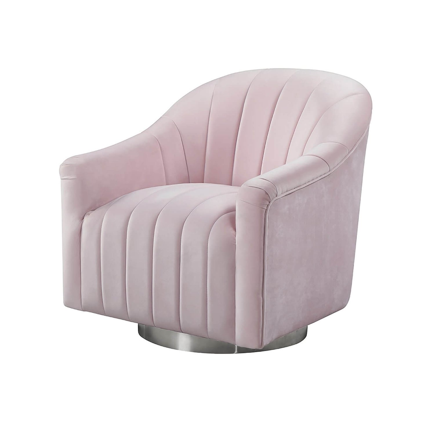 Tiffany Swivel Chair Shell Pink Velvet Homebase