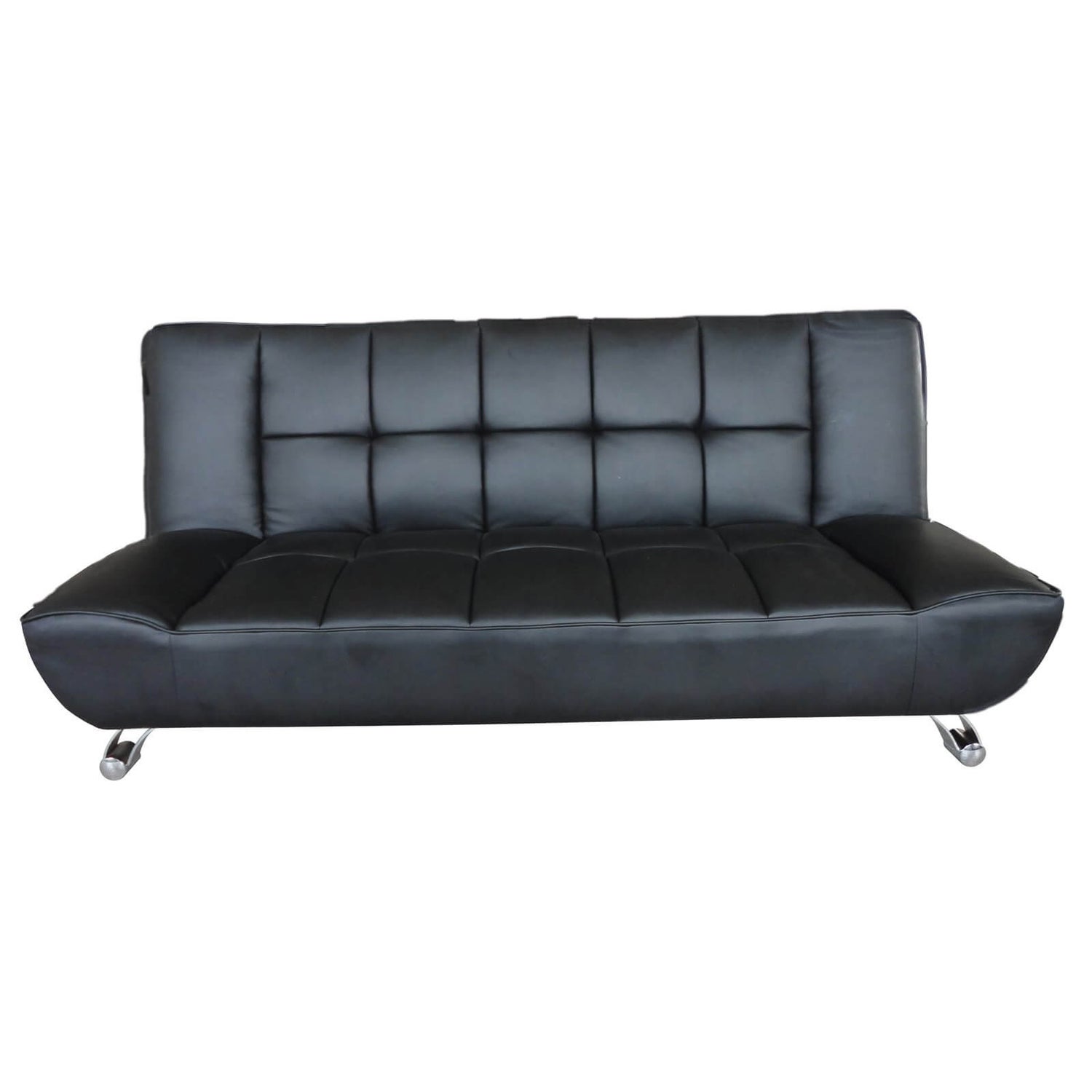 Vogue Sofa Bed Black Faux Leather Homebase