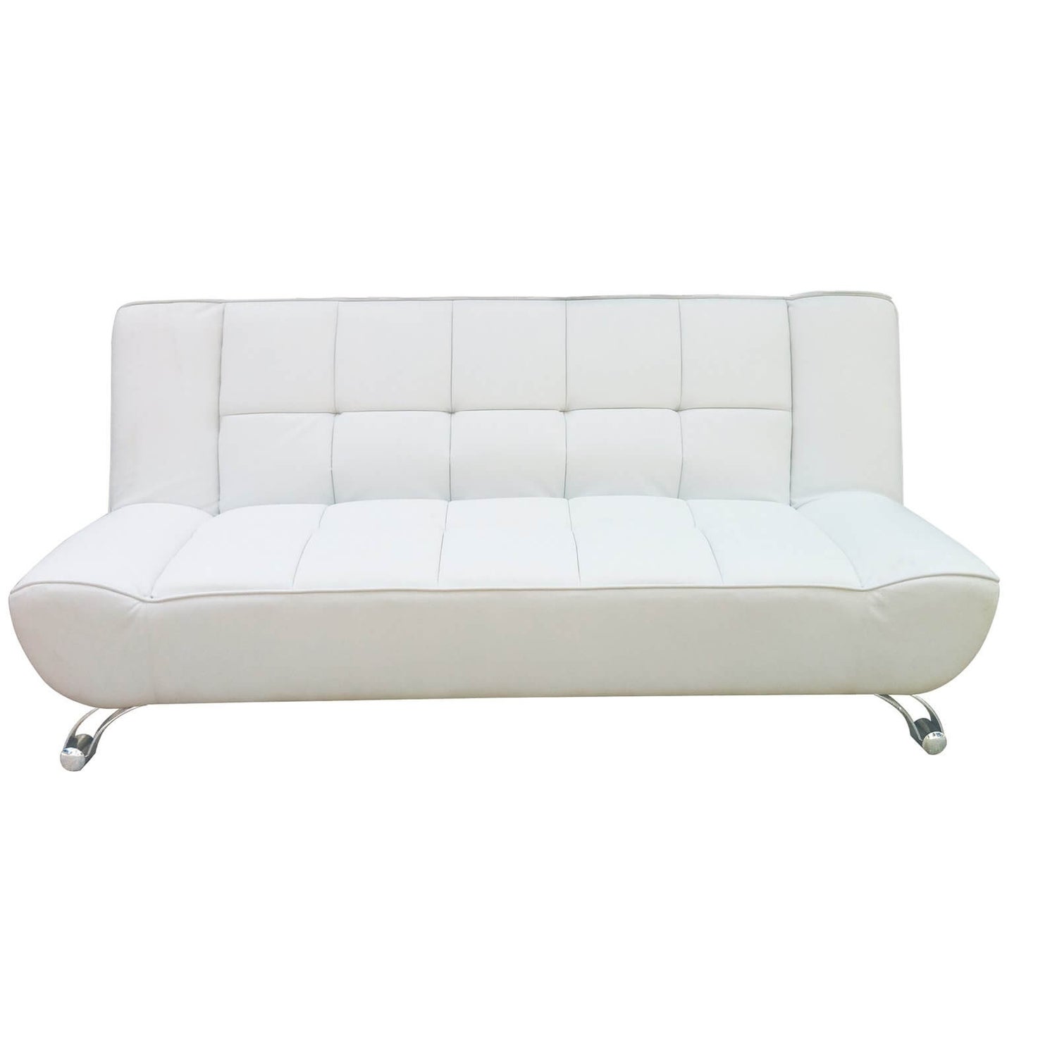 Vogue Sofa Bed White Faux Leather Homebase