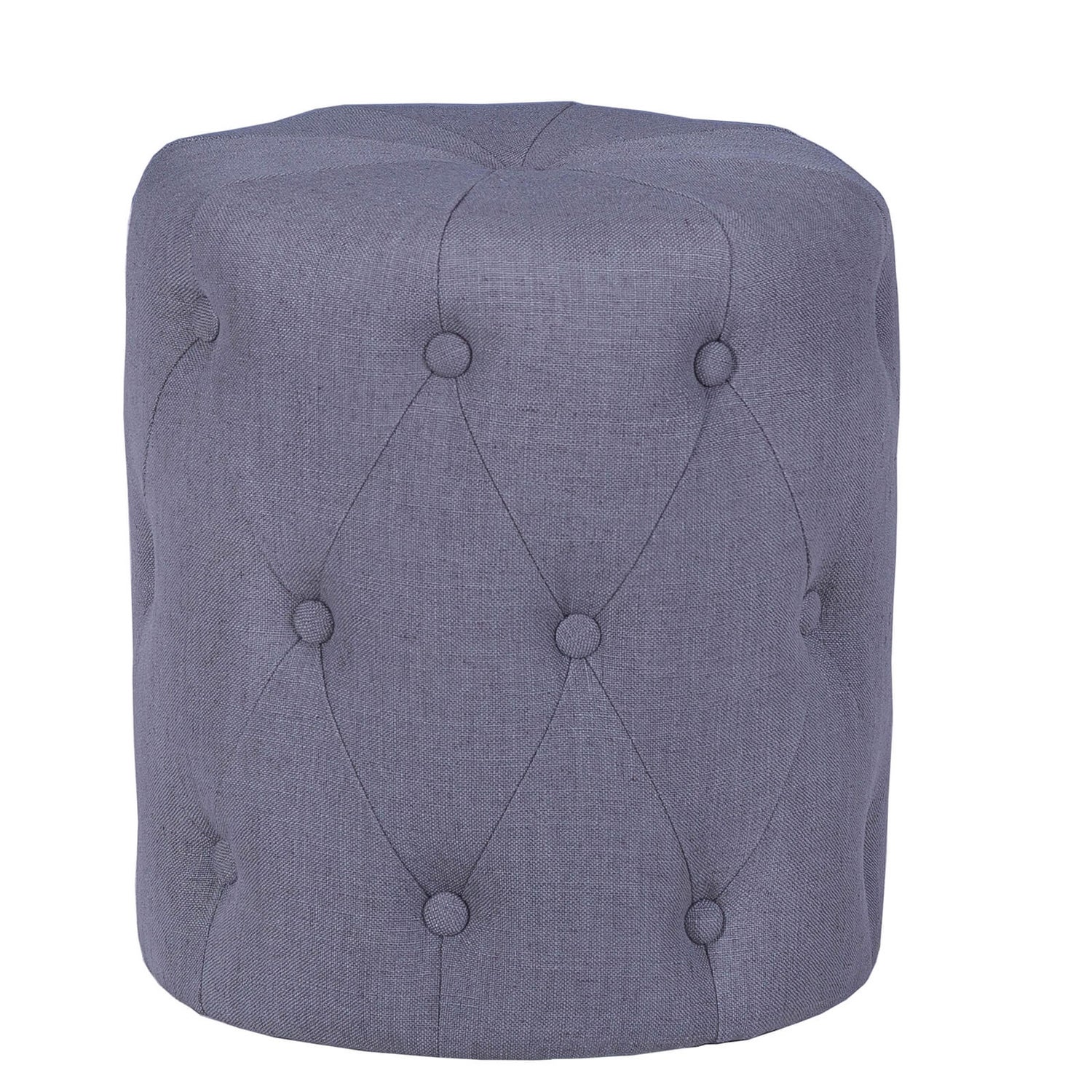 Upholstered Stool Grey Homebase