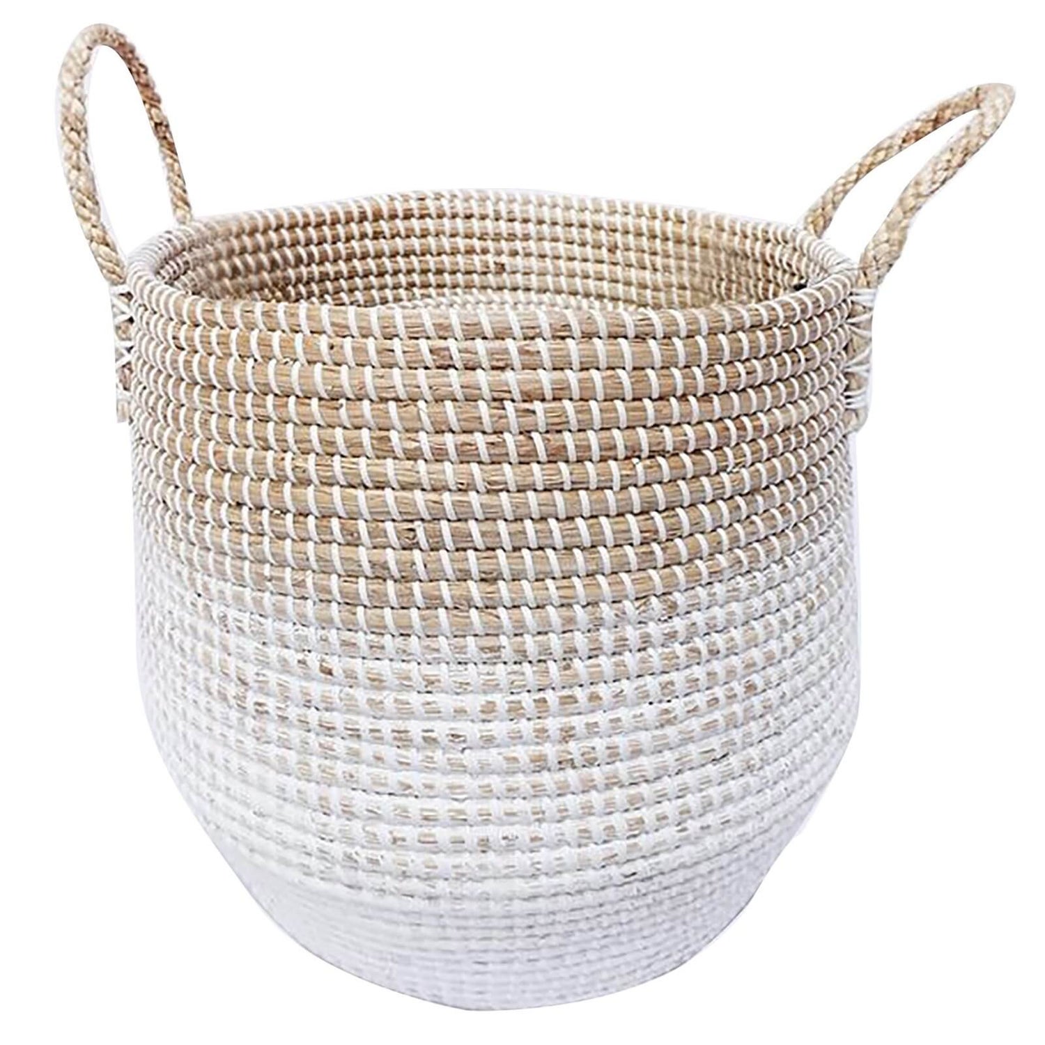 Small Seagrass Basket White Homebase