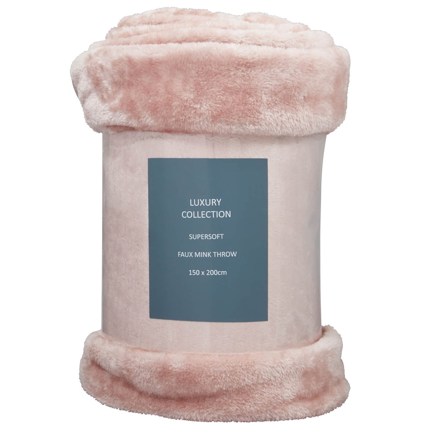 Faux Mink Throw Blush Homebase