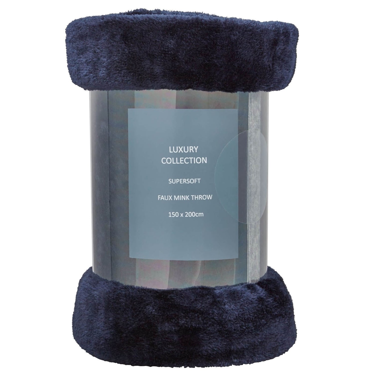 Faux Mink Throw Navy Homebase