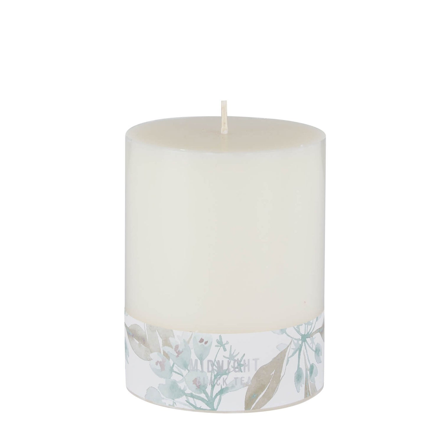 Midnight Black Tea Pillar Candle Homebase