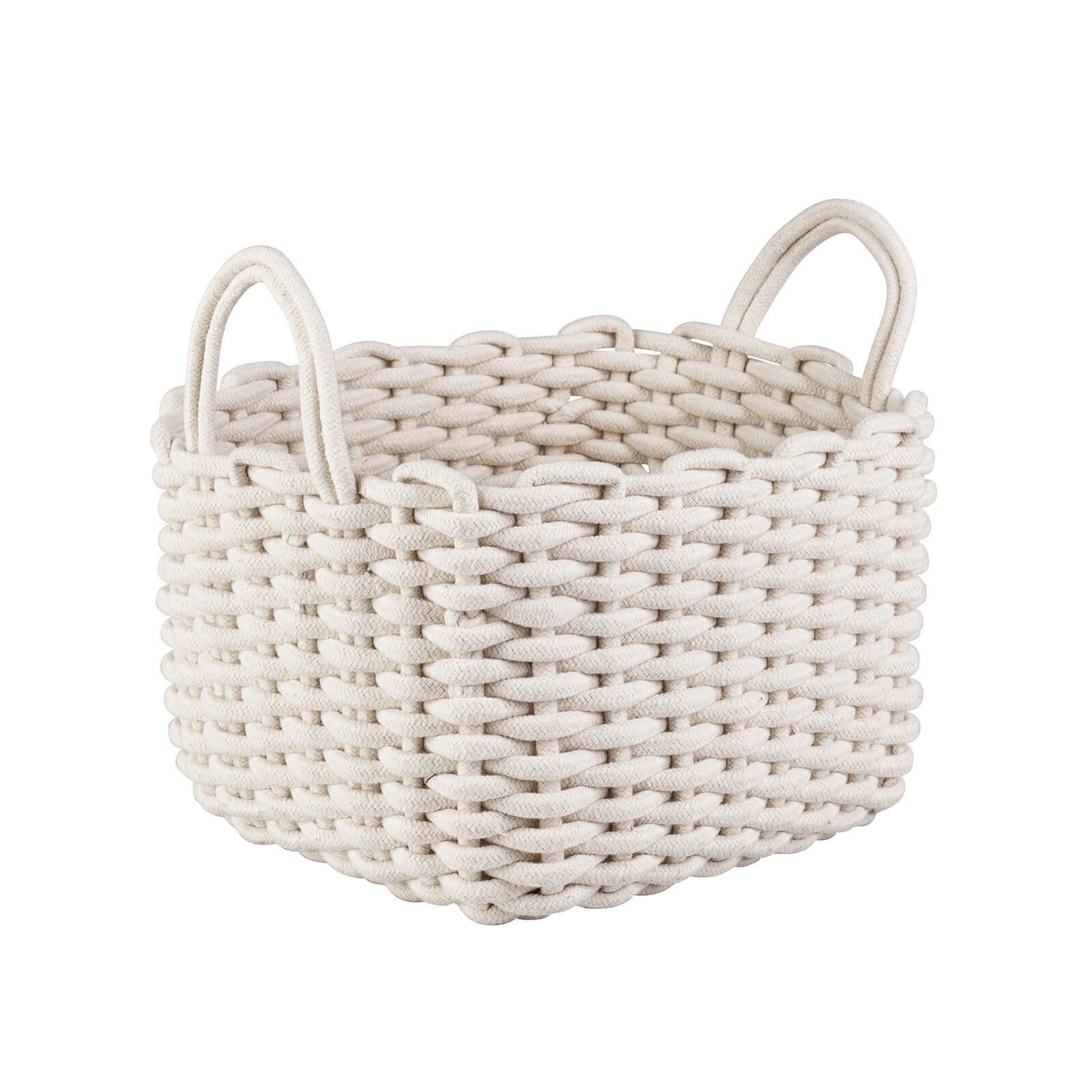 Rope Weave Basket White Homebase