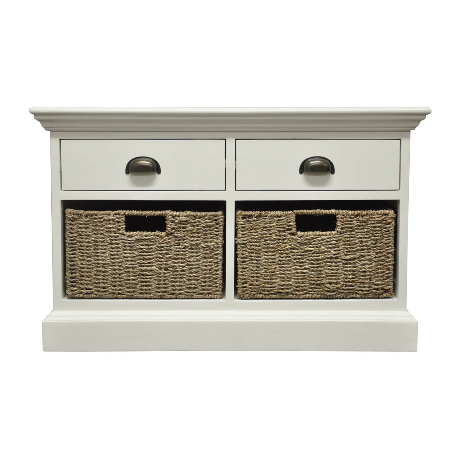 Holywell 2 Drawer 2 Wicker Basket Storage Bench Homebase