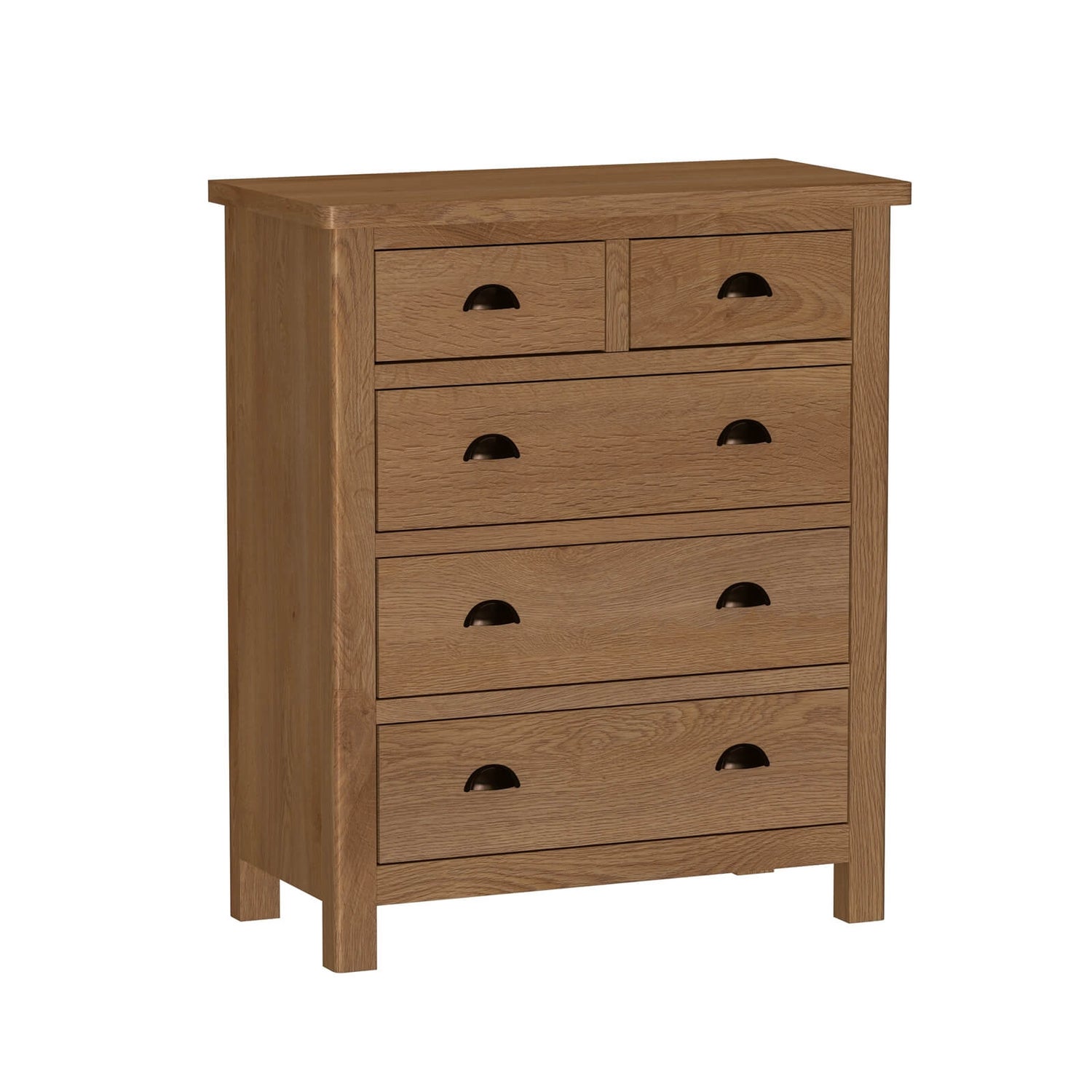 Newlyn 2 Over 3 Chest of Drawers Oak Homebase