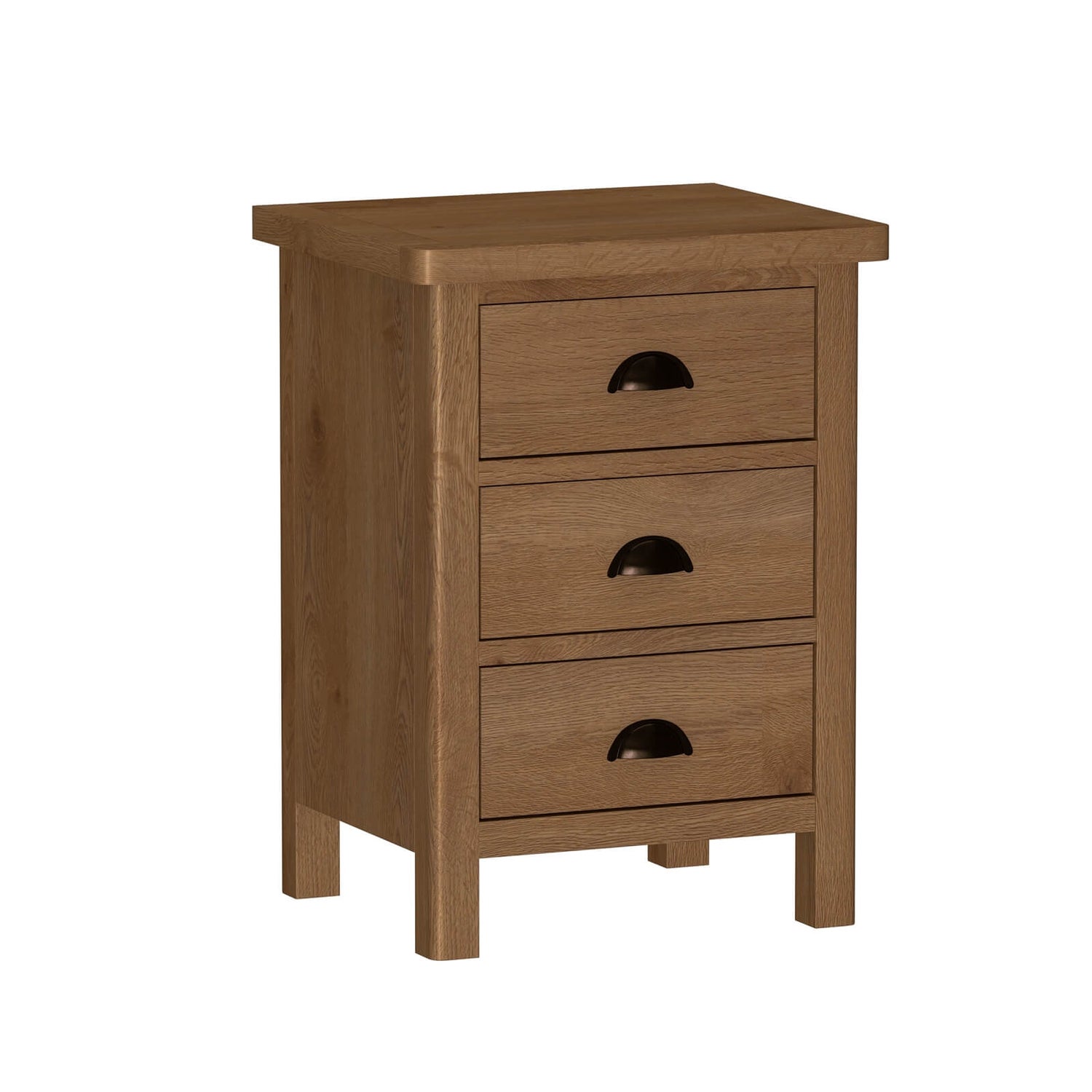 Newlyn 3 Drawer Bedside Table Oak Homebase