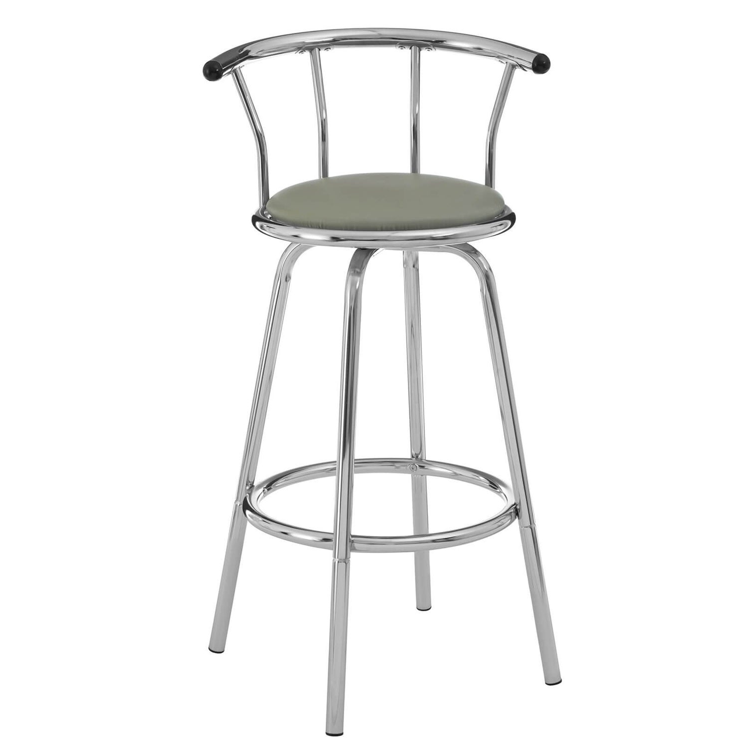 Grey Padded Seat Revolving Bar Stool Homebase