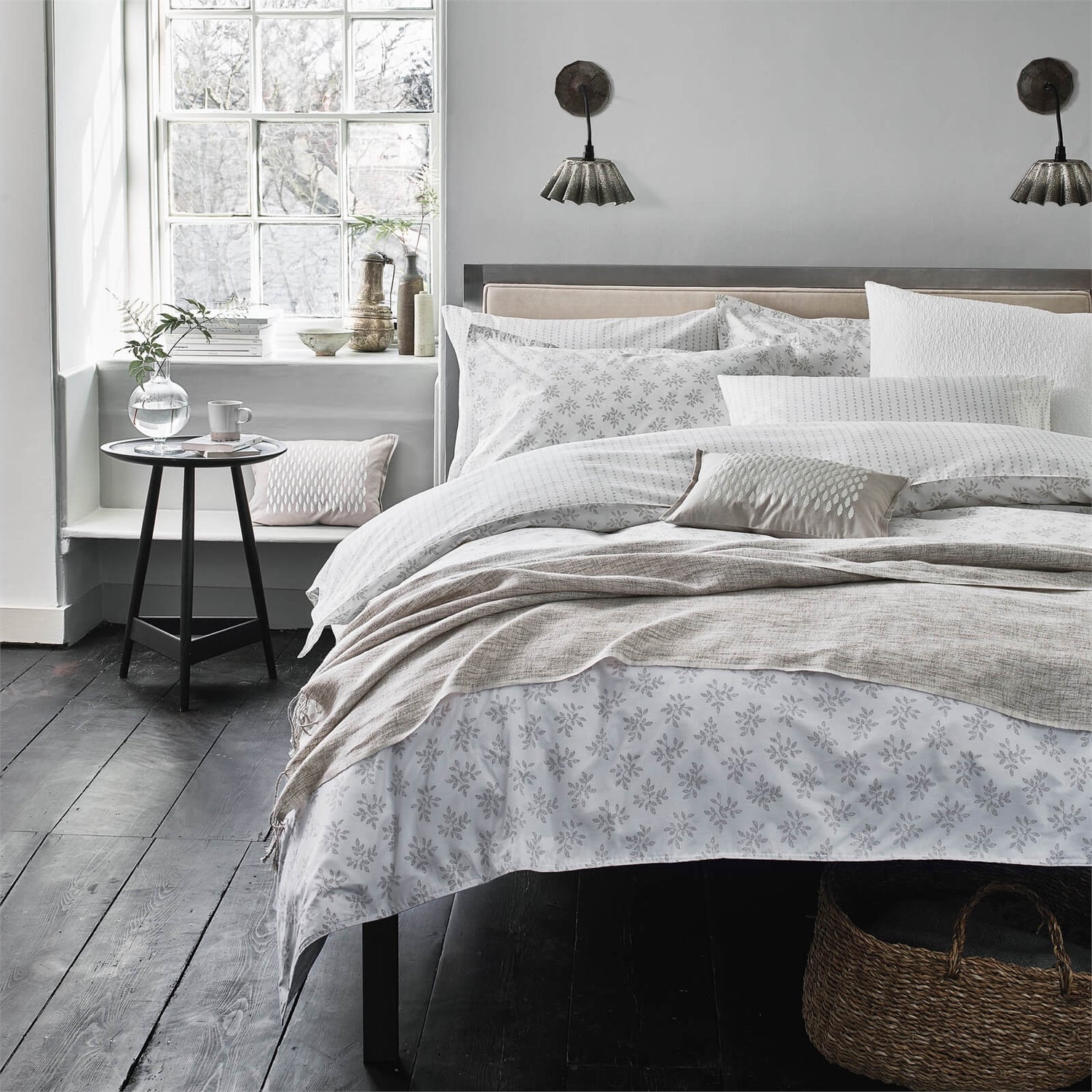 Murmur Leaf Duvet Cover Set King Linen Homebase