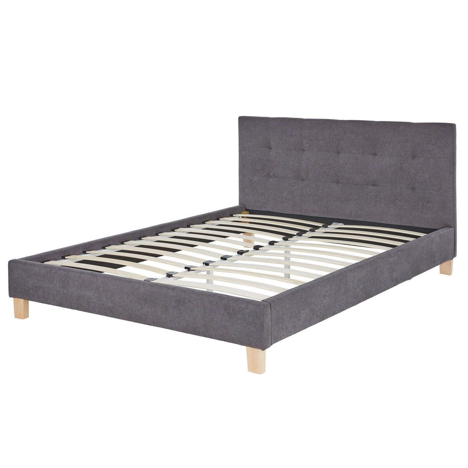 Eton Double Bed Frame Grey Homebase