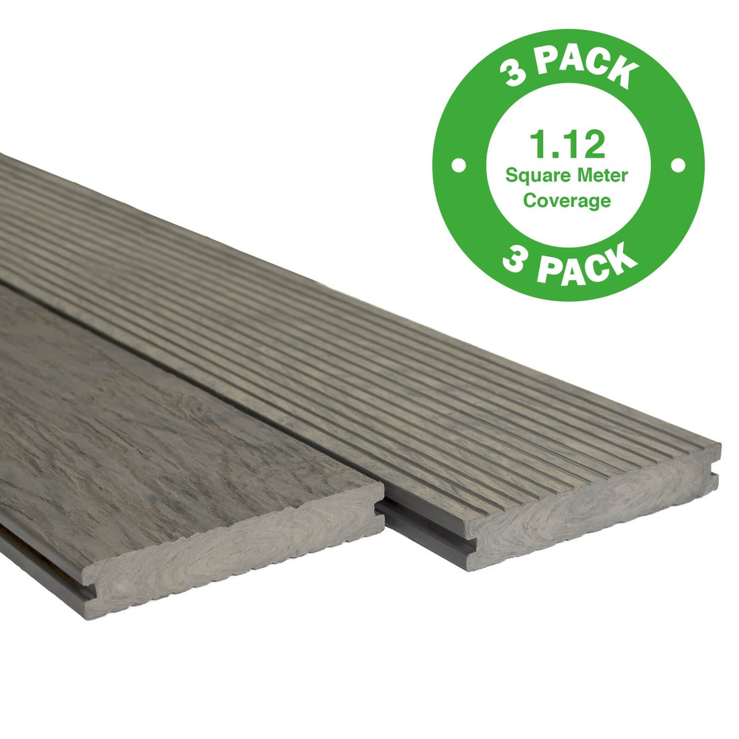 Heritage Board Composite Decking 3 Pack Drift 1.12 m2 Homebase