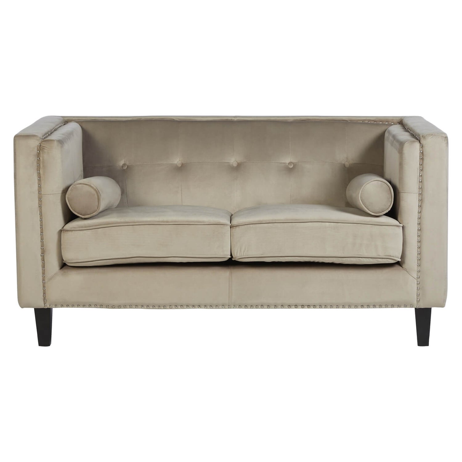 Felisa 2 Seat Velvet Sofa Mink Homebase