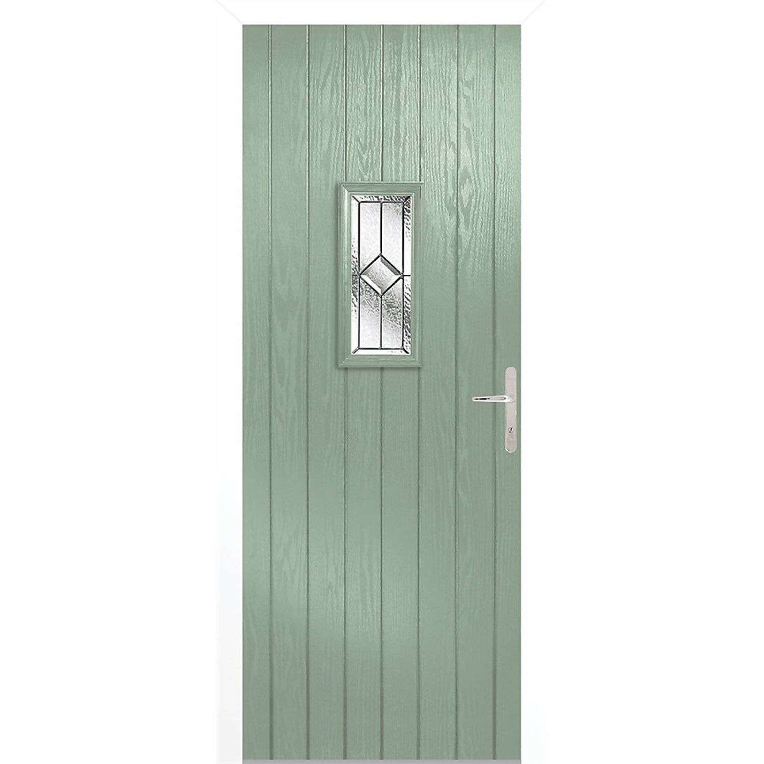 Speedwell Glazed Green White Frame Exterior Door Right Hand 2030 x 890 x 70 Homebase