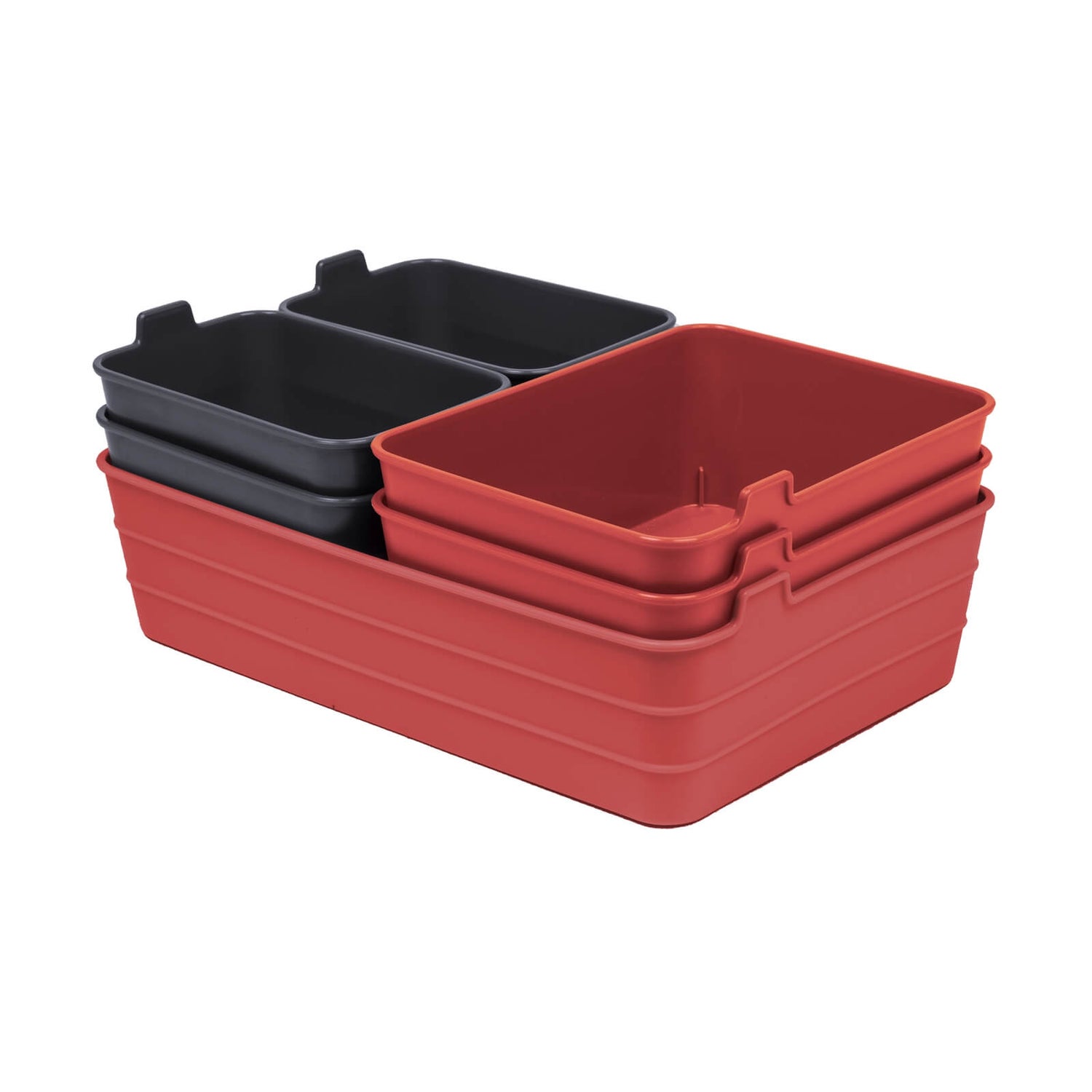Set of 7 Flex Mini Trays Coral & Grey Homebase