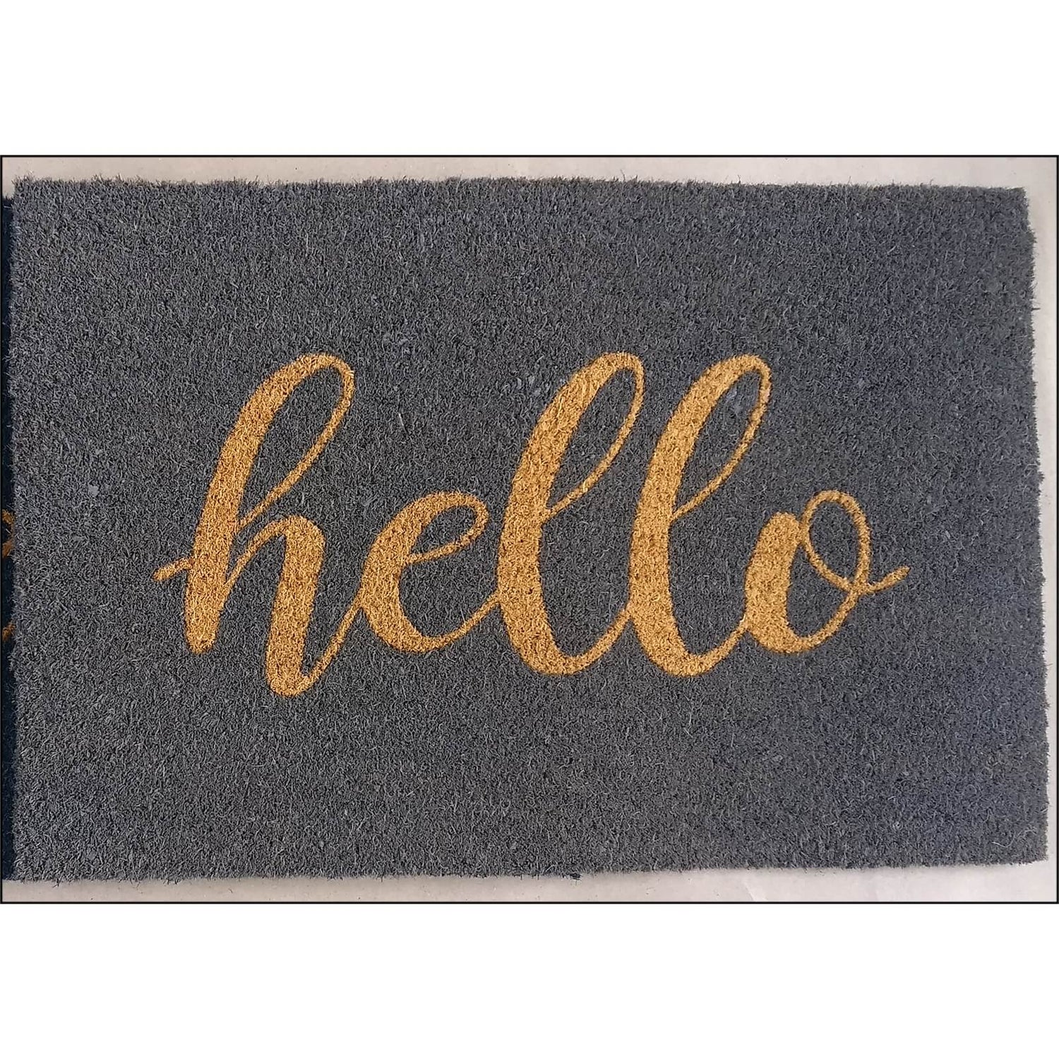 Hello Coir Doormat 60x40cm Homebase