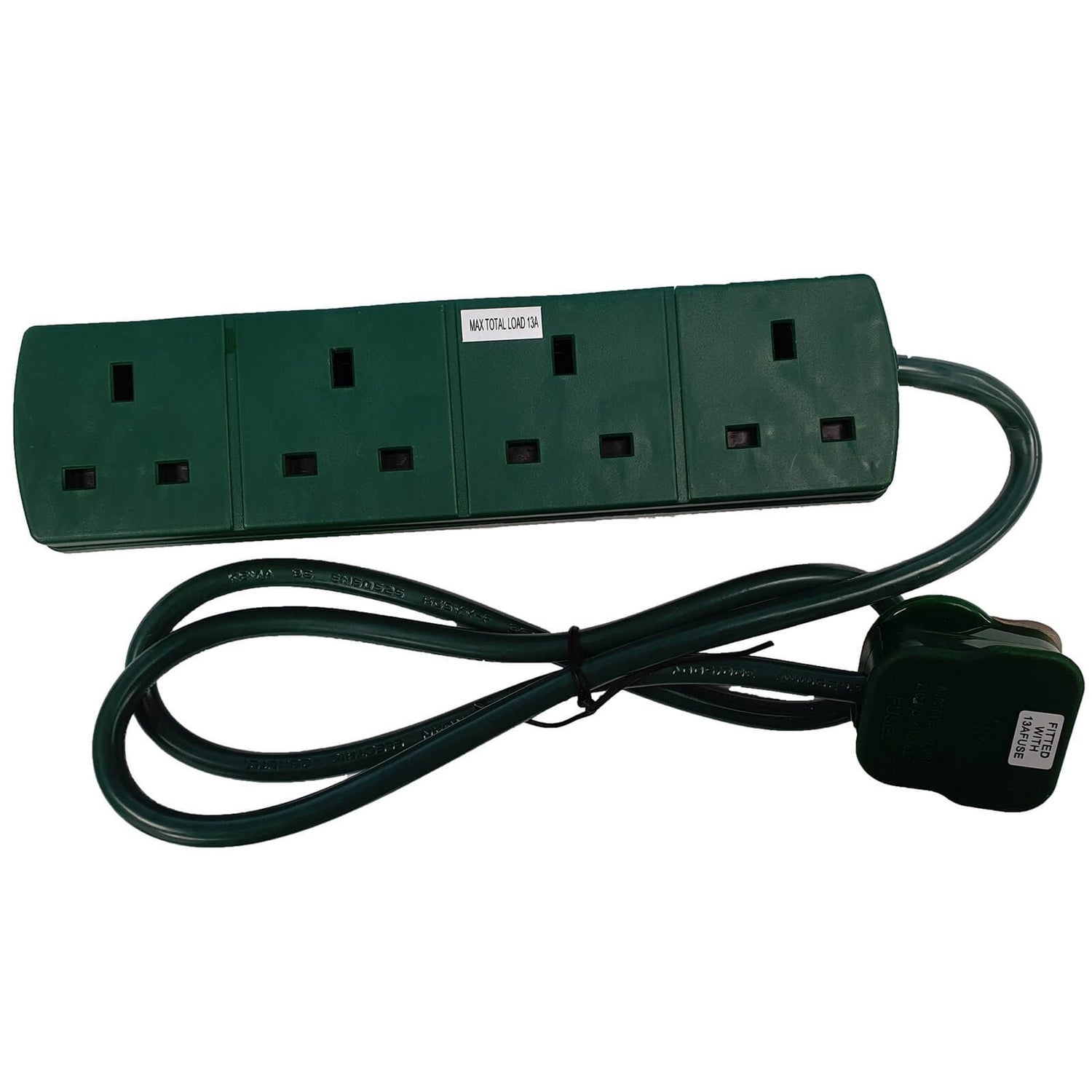 Green Extension Lead 4 Socket 1m Homebase