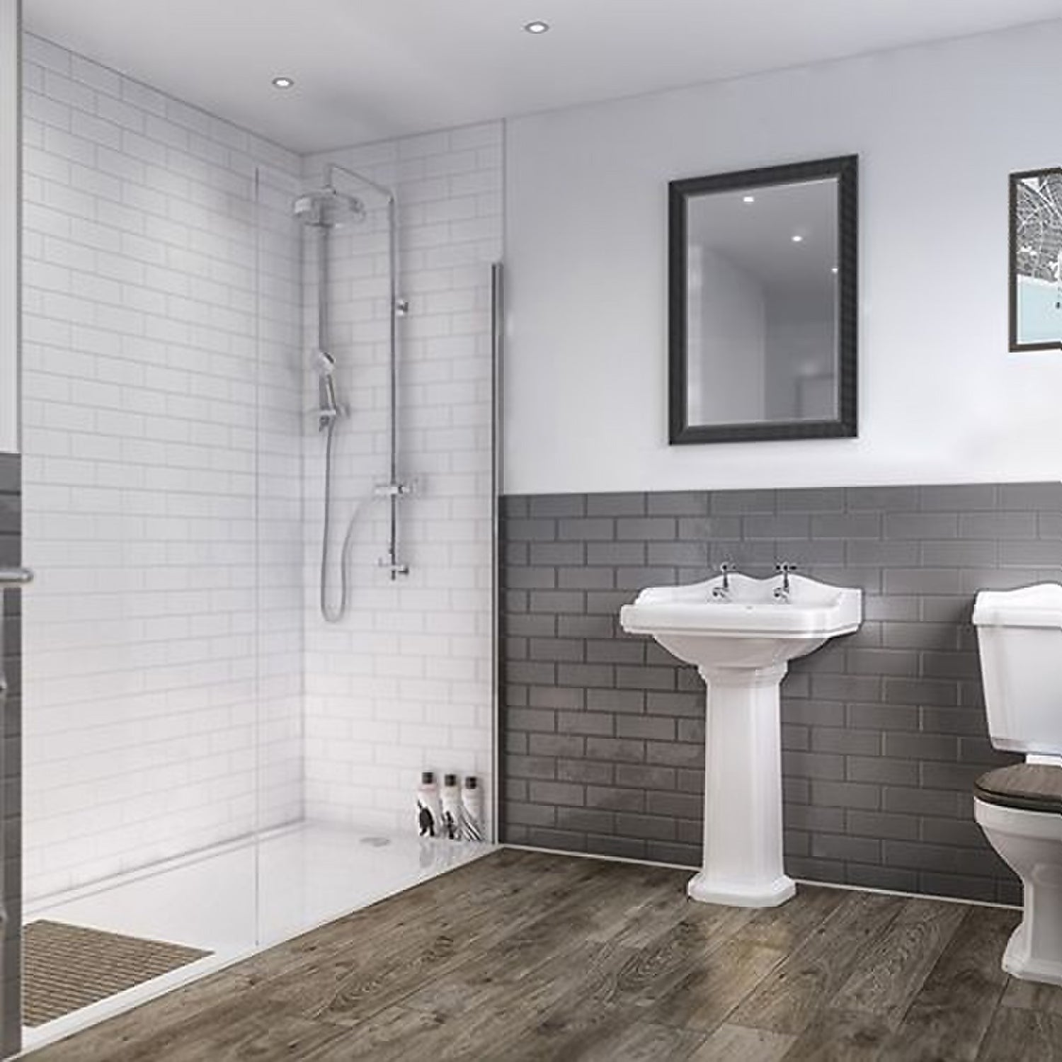 Wetwall White 2 Sided Shower Kit Composite Homebase