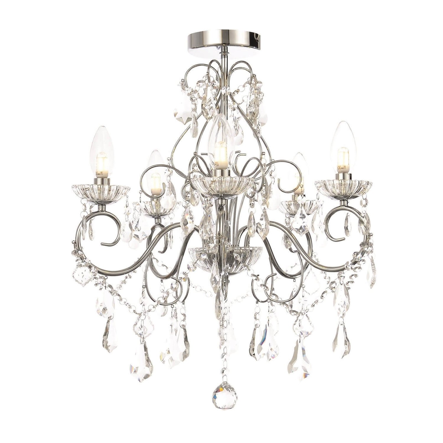Vela 5 Light Bath Chandelier Chrome Homebase