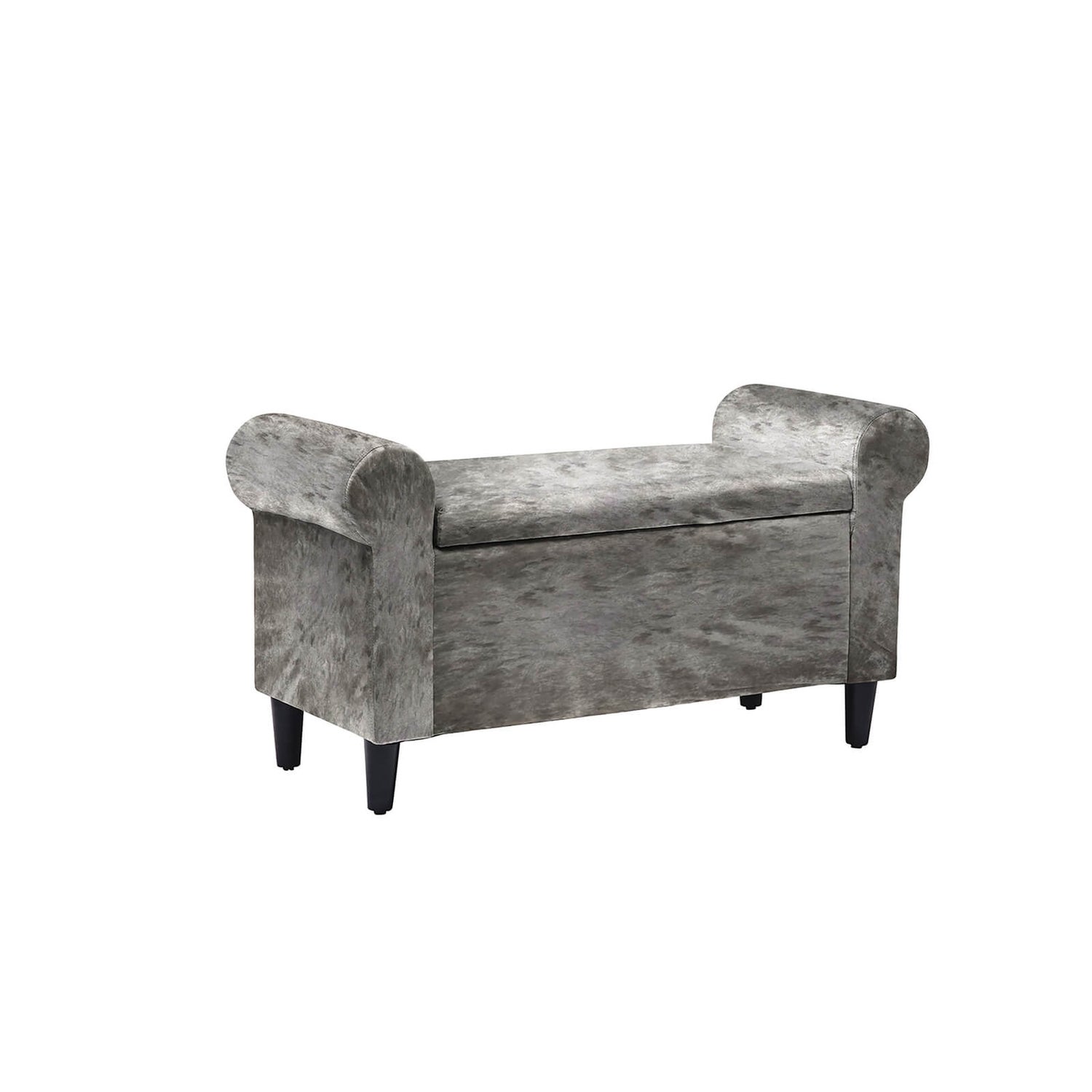 Highgrove Ottoman Silver Crushed Velvet Homebase