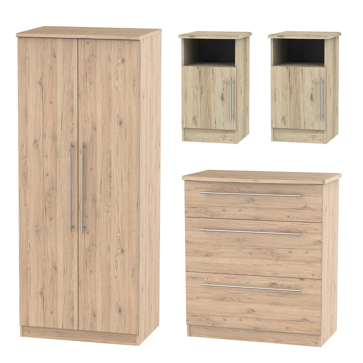 Siena 4 Piece Bedroom Furniture Set - Bordeaux Oak | Homebase