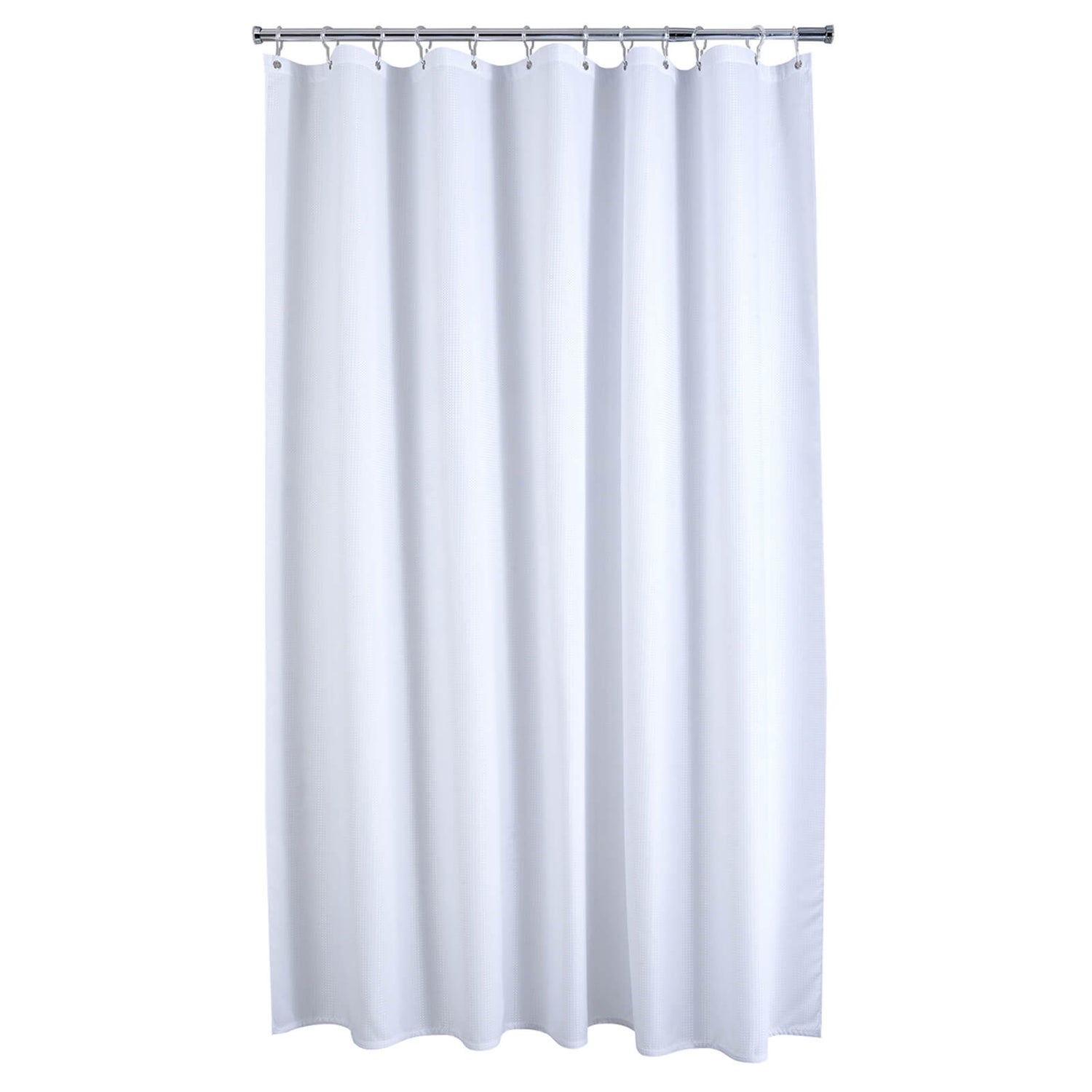 Waffle White Shower Curtain Homebase