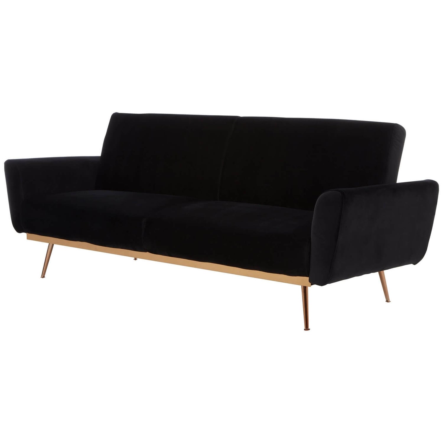 Houston Sofa Bed Black Velvet Homebase