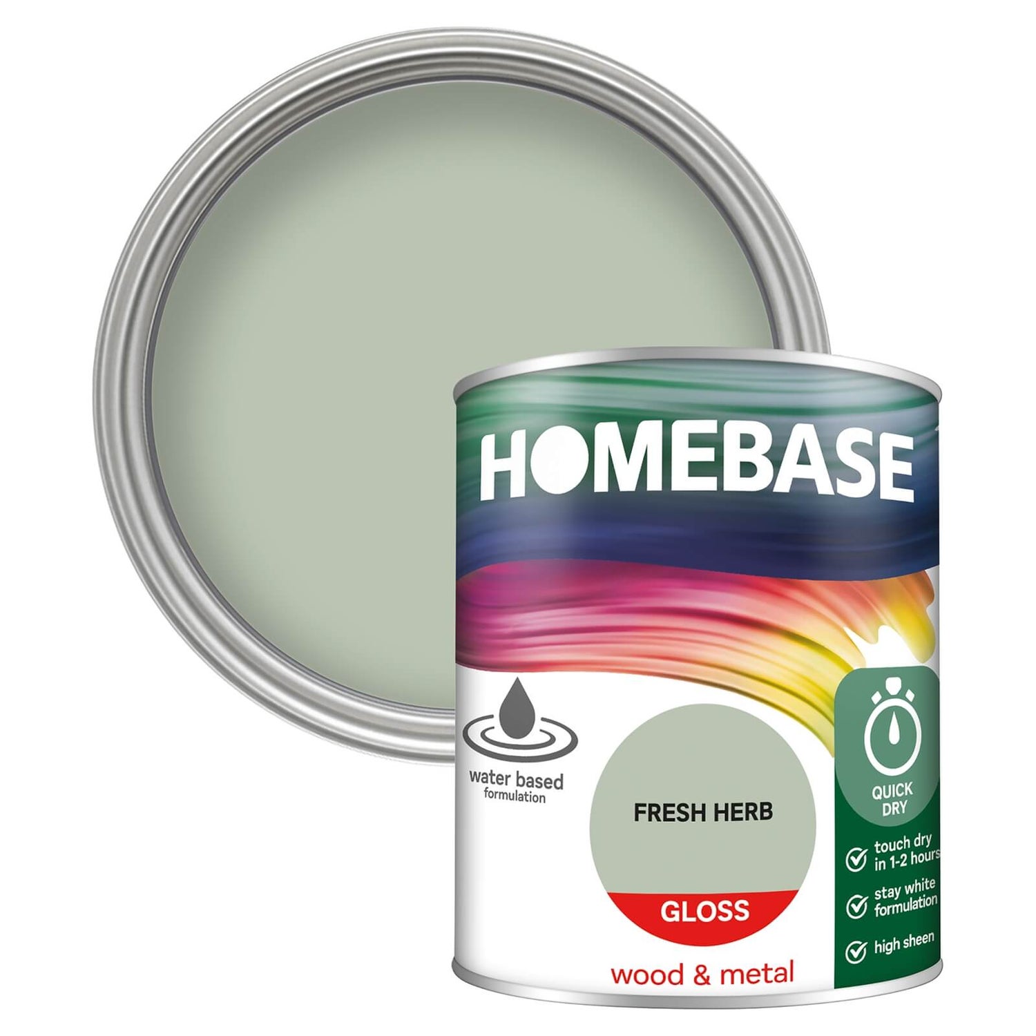 Homebase Interior Quick Dry Gloss Paint Fresh Herb 750ml Homebase