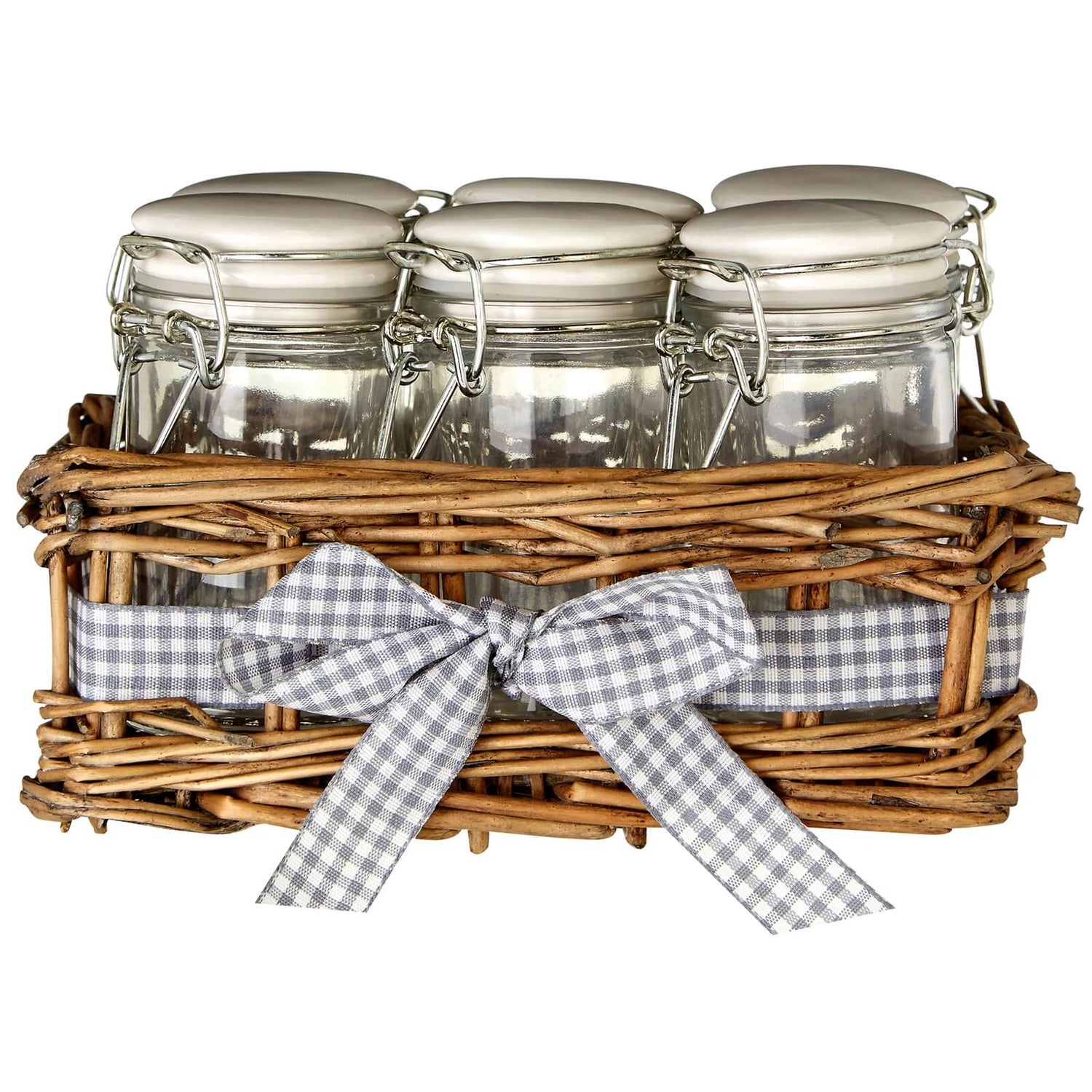 Country Cottage Glass Spice Jars Set of 6 Homebase