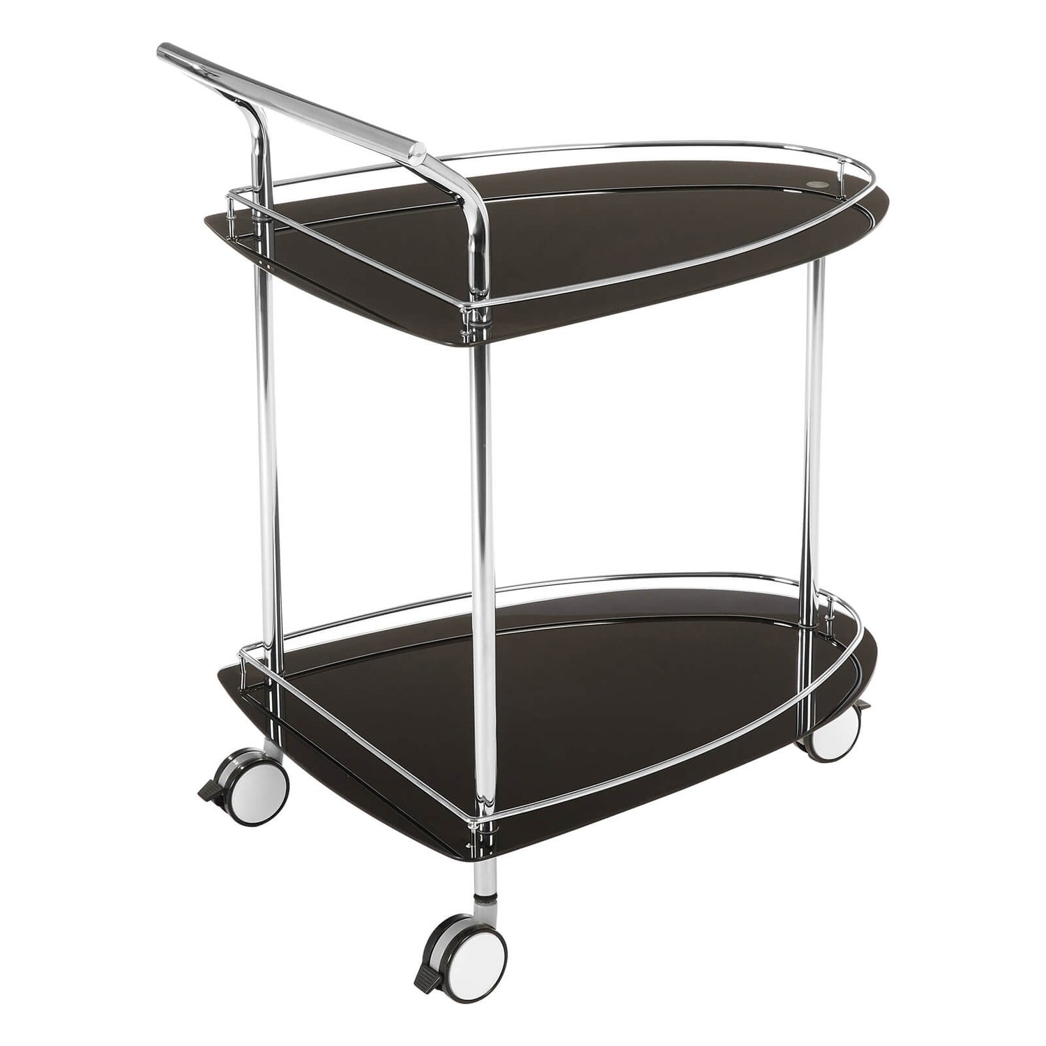 Black Tempered Glass Serving Trolley Homebase
