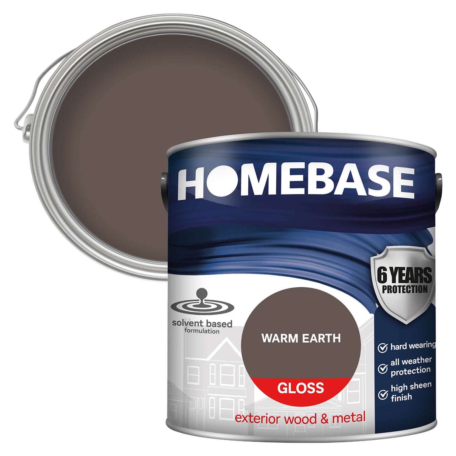 Homebase Exterior Gloss Paint Warm Earth 2.5L Homebase