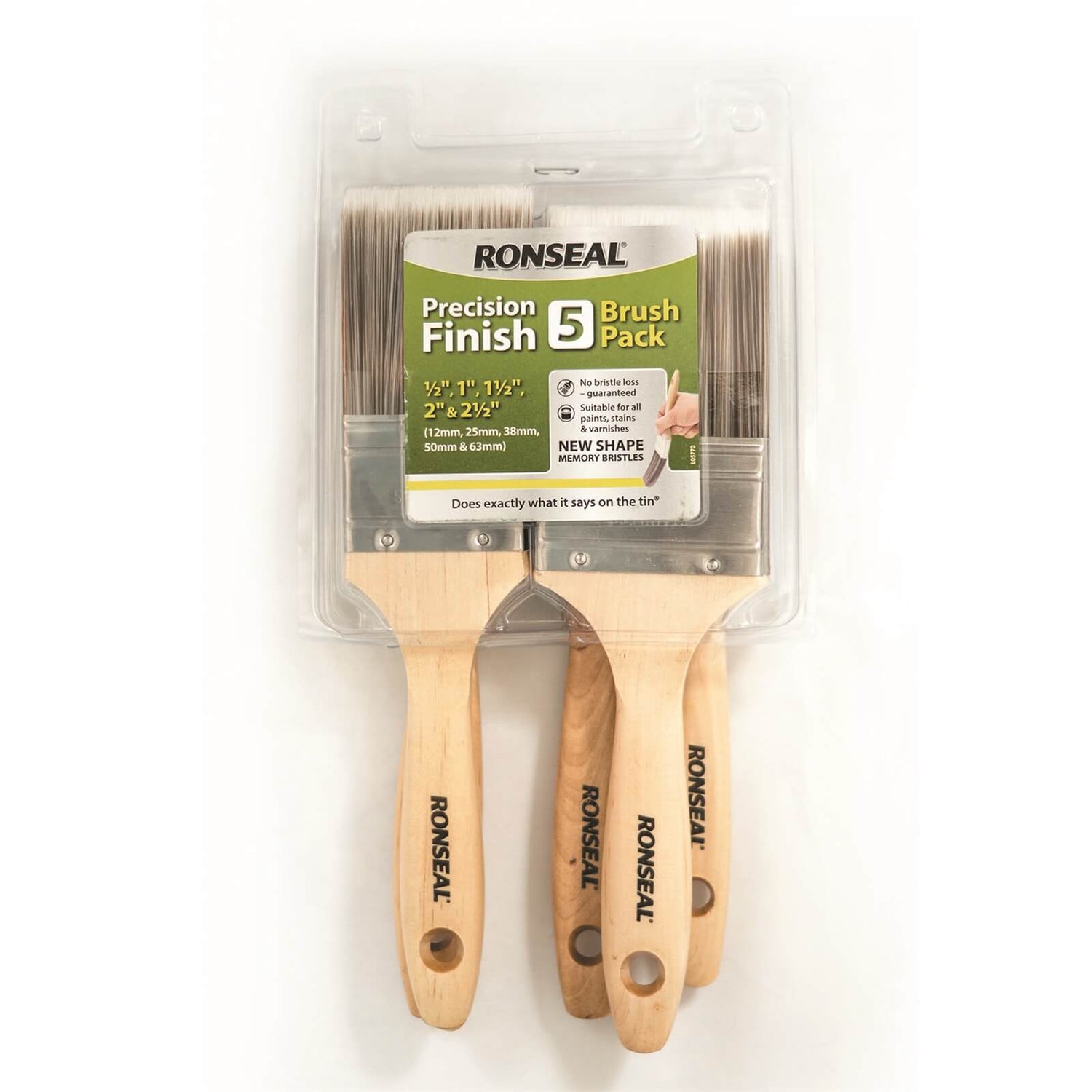 Ronseal Precision Finish Brush 5 Pack Homebase