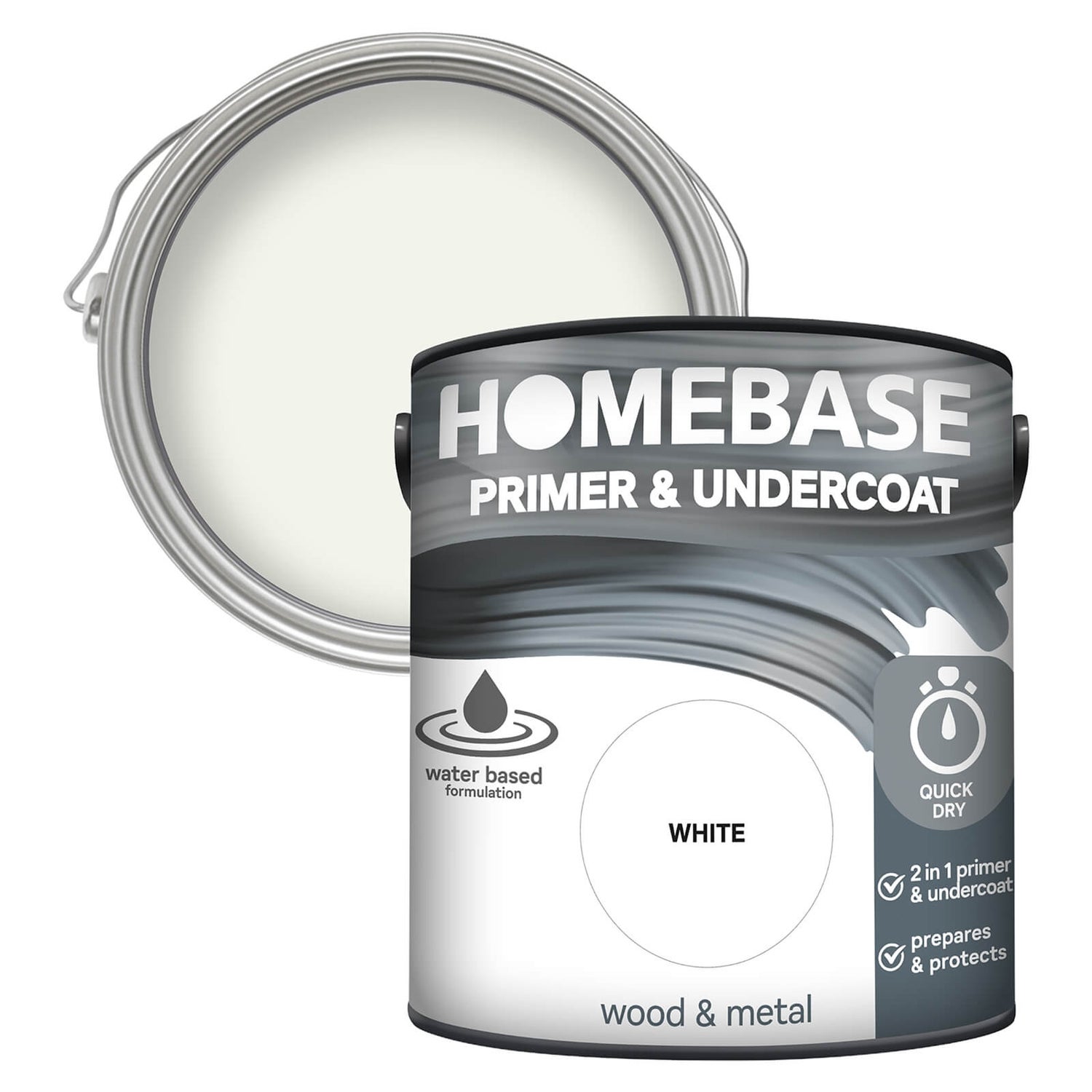 Homebase Interior Quick Dry Primer Undercoat White 2.5L Homebase