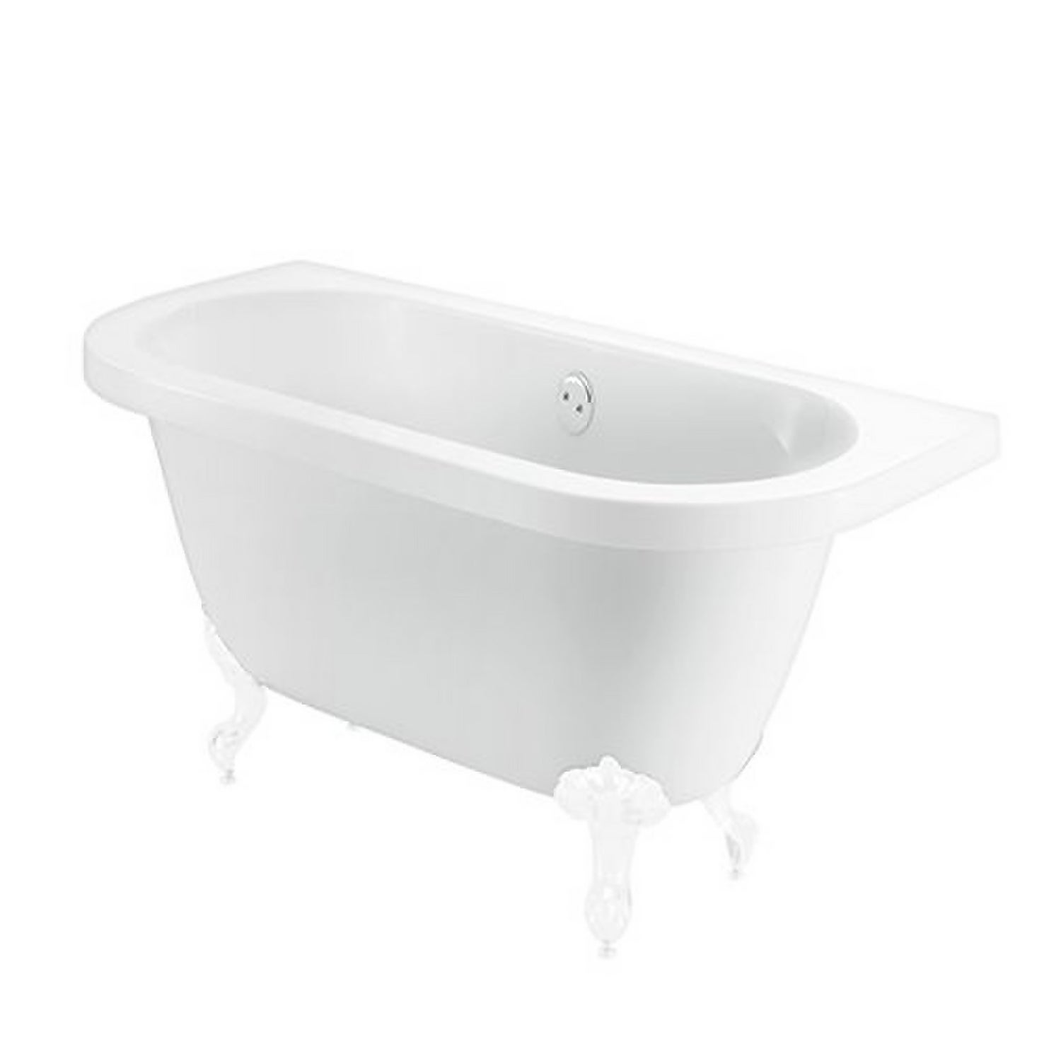 Bathstore Belmont Back to Wall Roll Top Bath with White Feet Homebase