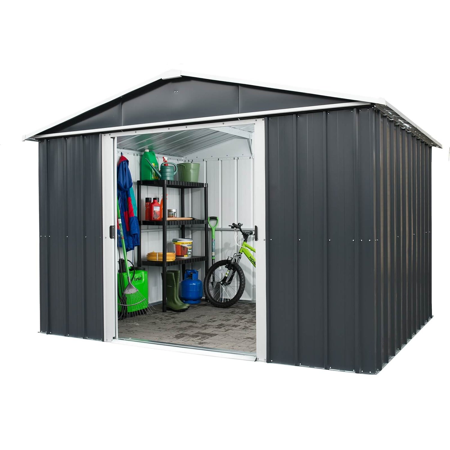 10x8ft yardmaster metal apex shed homebase